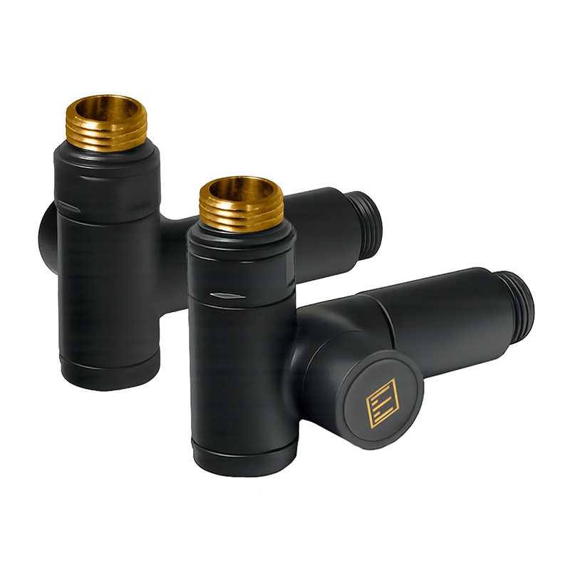 Комплект дизайн кранів під ТЕН Ideale Senso 1/2”x1/2” чорний 1