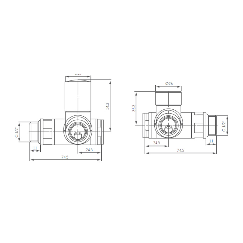 Комплект дизайн кранів під ТЕН Ideale Senso 1/2”x1/2” чорний 4