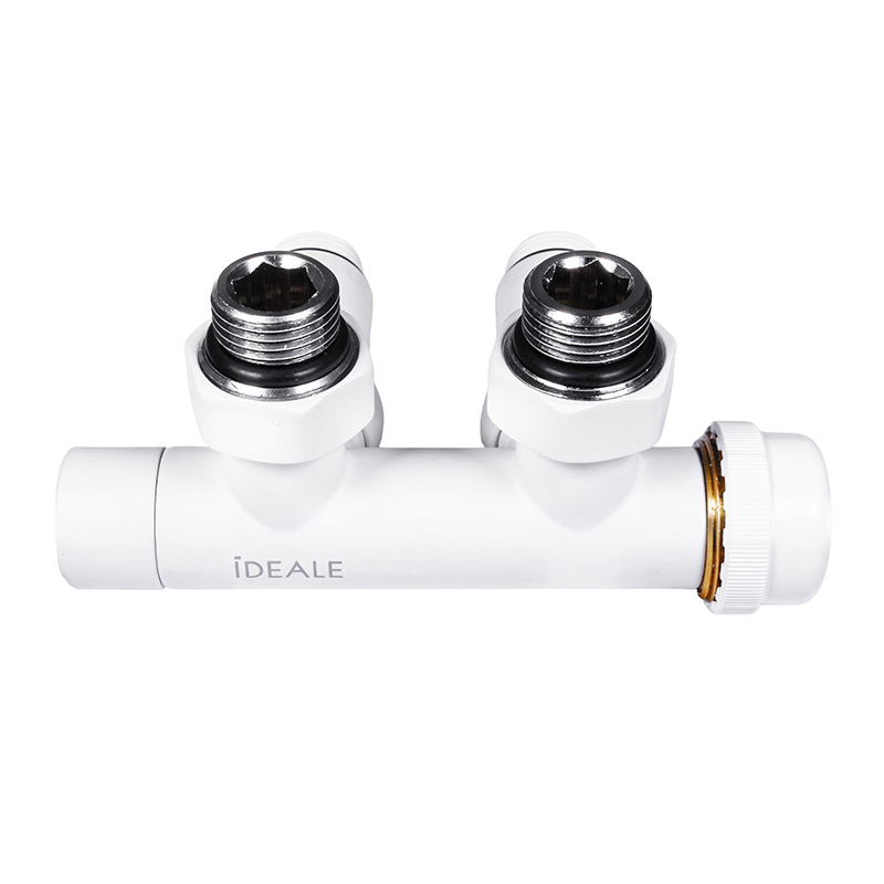Комплект дизайн кранів з термоголовкою Ideale Duo 1/2”x1/2” білий 1