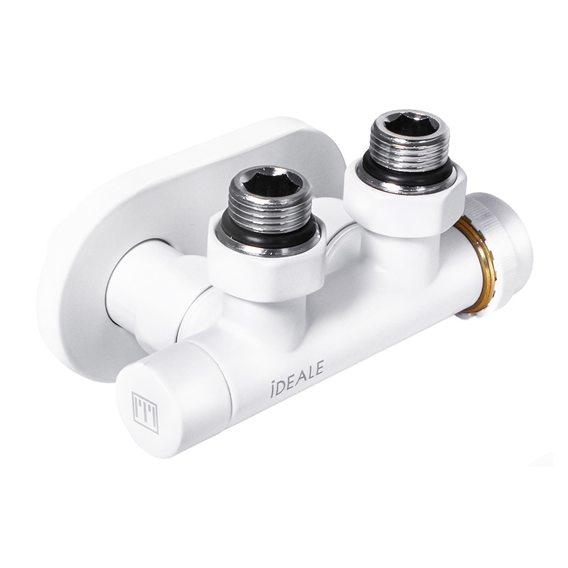 Комплект дизайн кранів з термоголовкою Ideale Duo 1/2”x1/2” білий 2