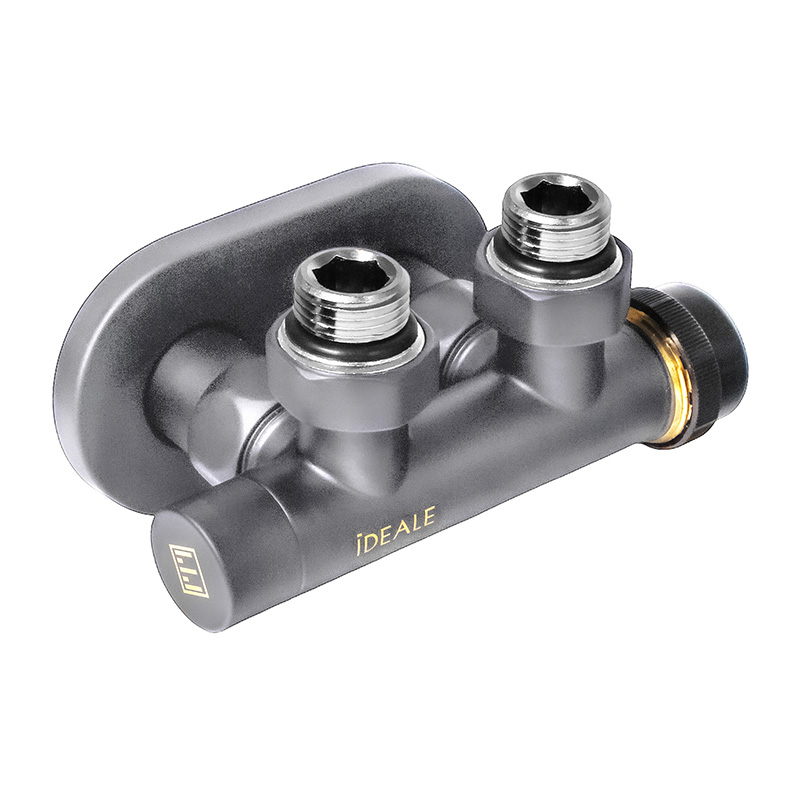 Комплект дизайн кранів з термоголовкою Ideale Duo 1/2”x1/2” антрацит 2