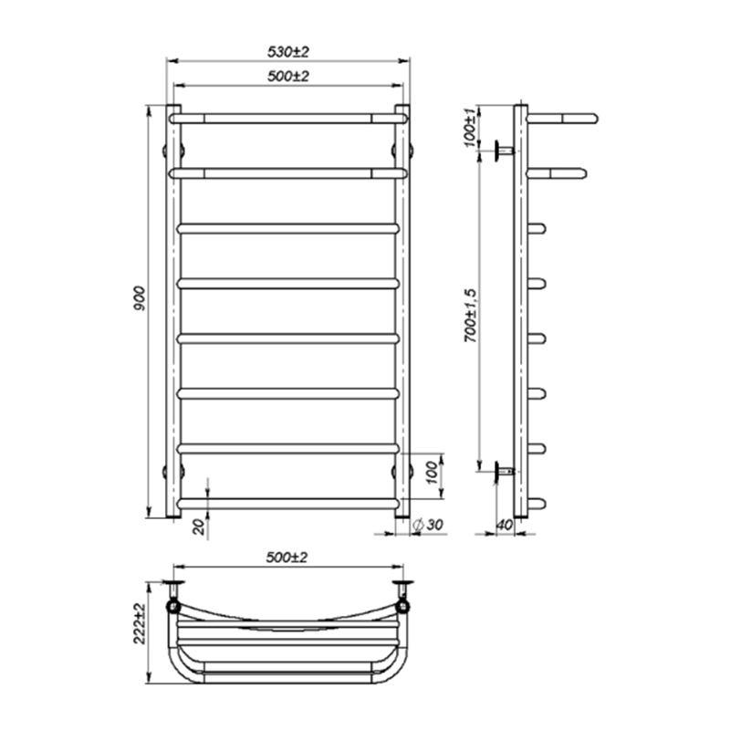 Рушникосушка Onlyheat Elios 500/900/8 1