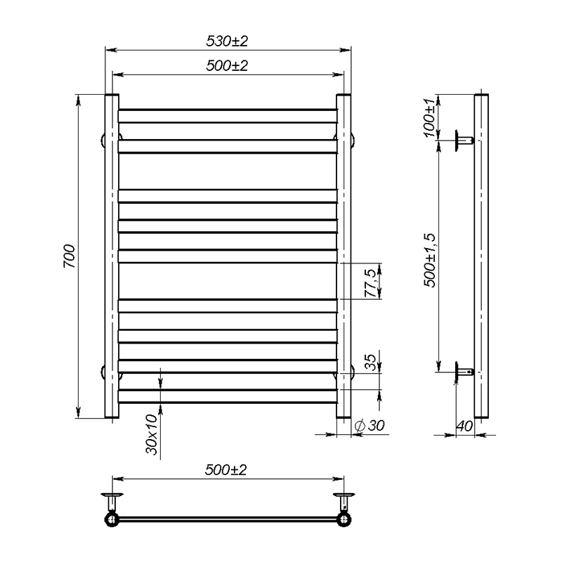 Рушникосушка Onlyheat Vesta 500/700/9 1