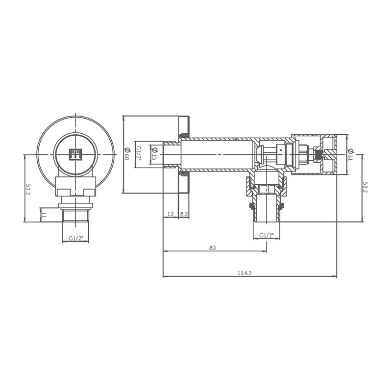 Комплект дизайн кранів Ideale Dante 1/2”x1/2”  чорний 4