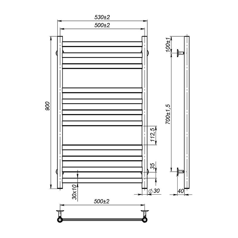 Рушникосушка Onlyheat Vesta 500/900/11 1