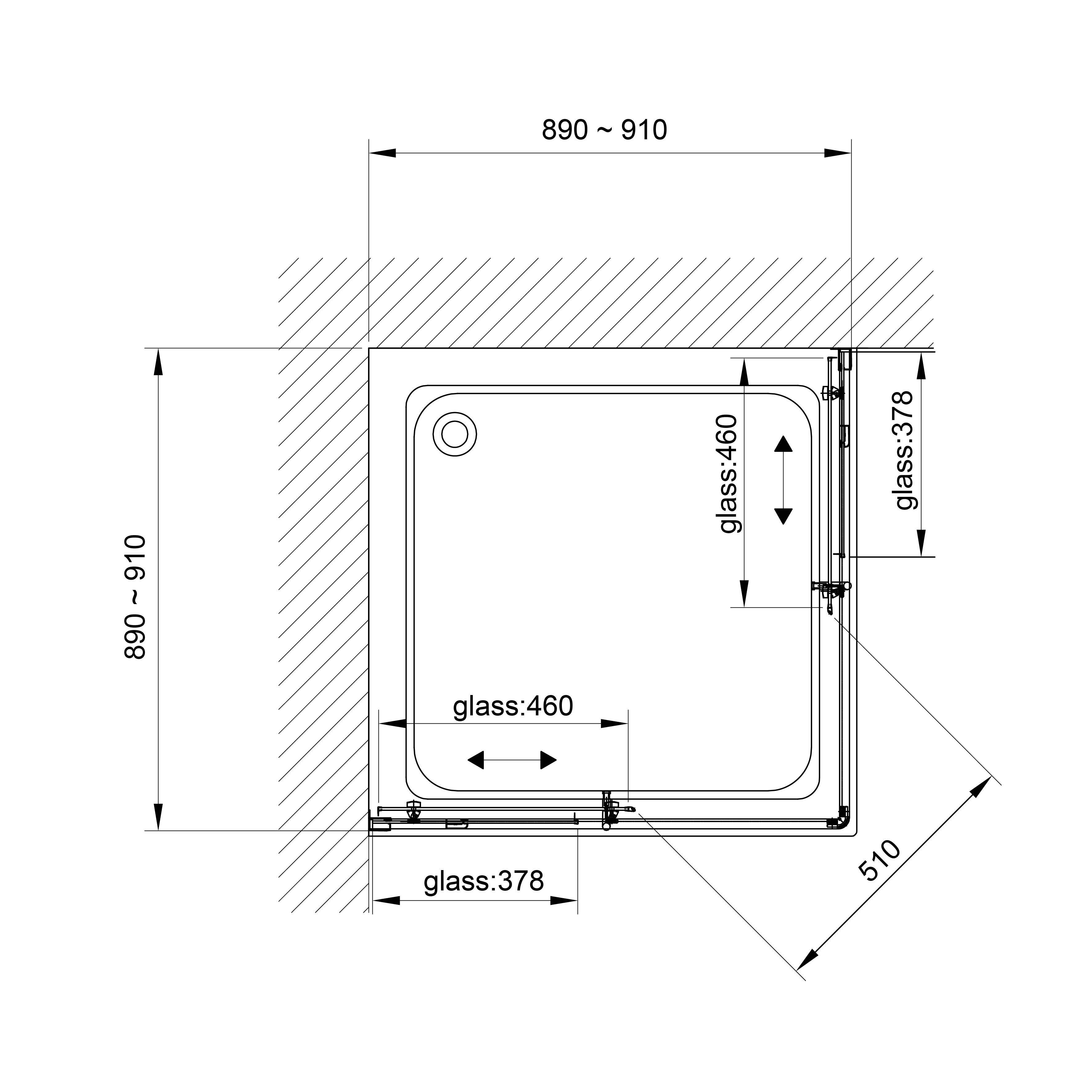 S90SC Душова кабіна STYLE квадратна 900x900x1900 мм скло прозоре 4