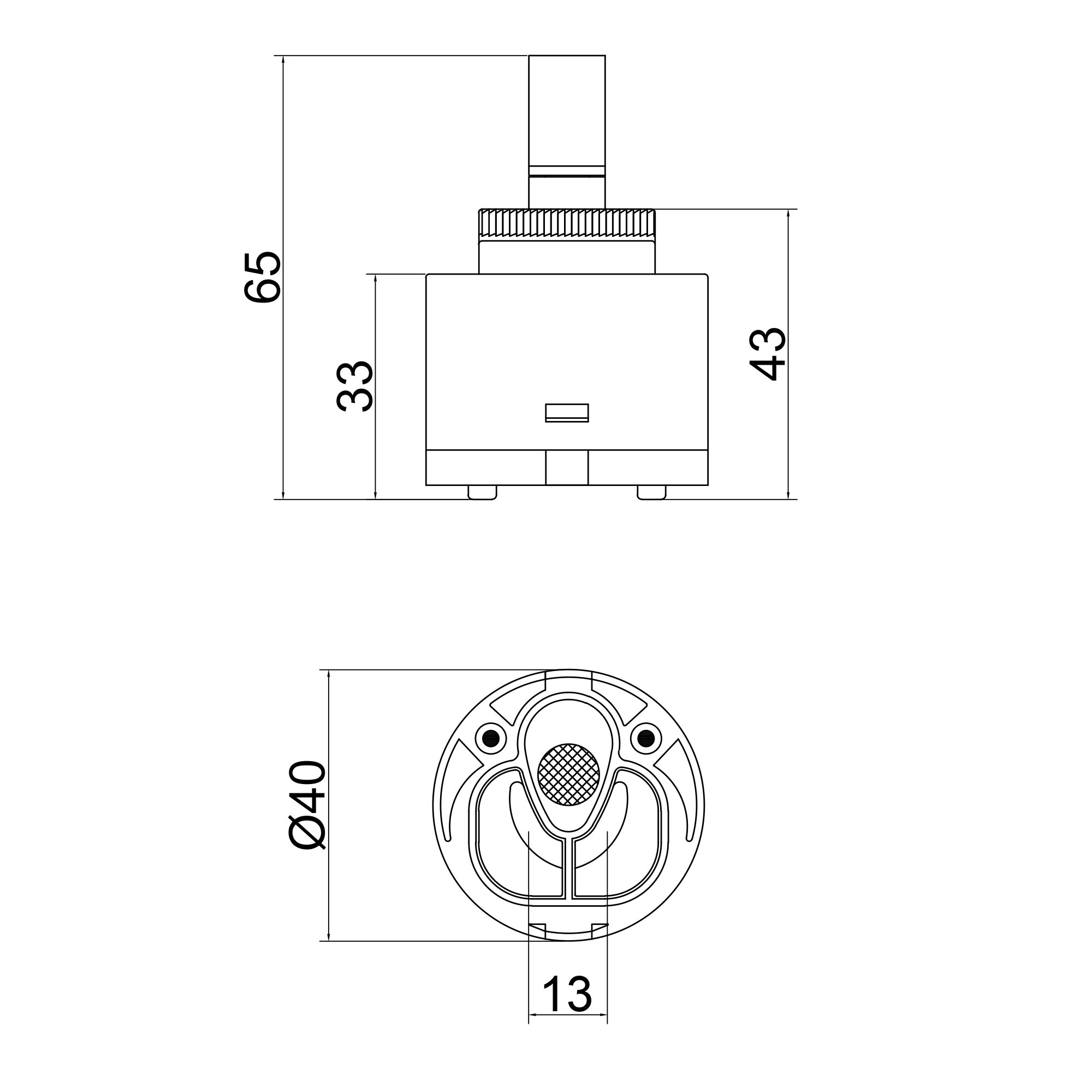 Картридж для змішувача Qtap Spojeni 40 мм QT40MM 1