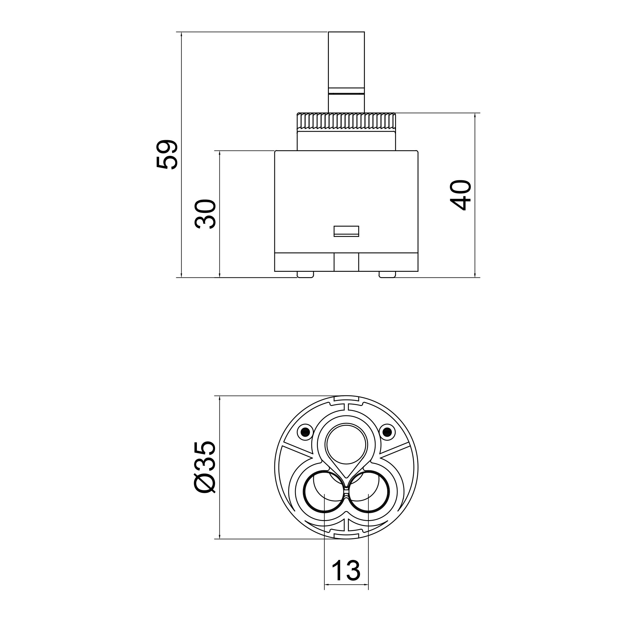 Картридж для змішувача Qtap Spojeni 35 мм QT35MM 1