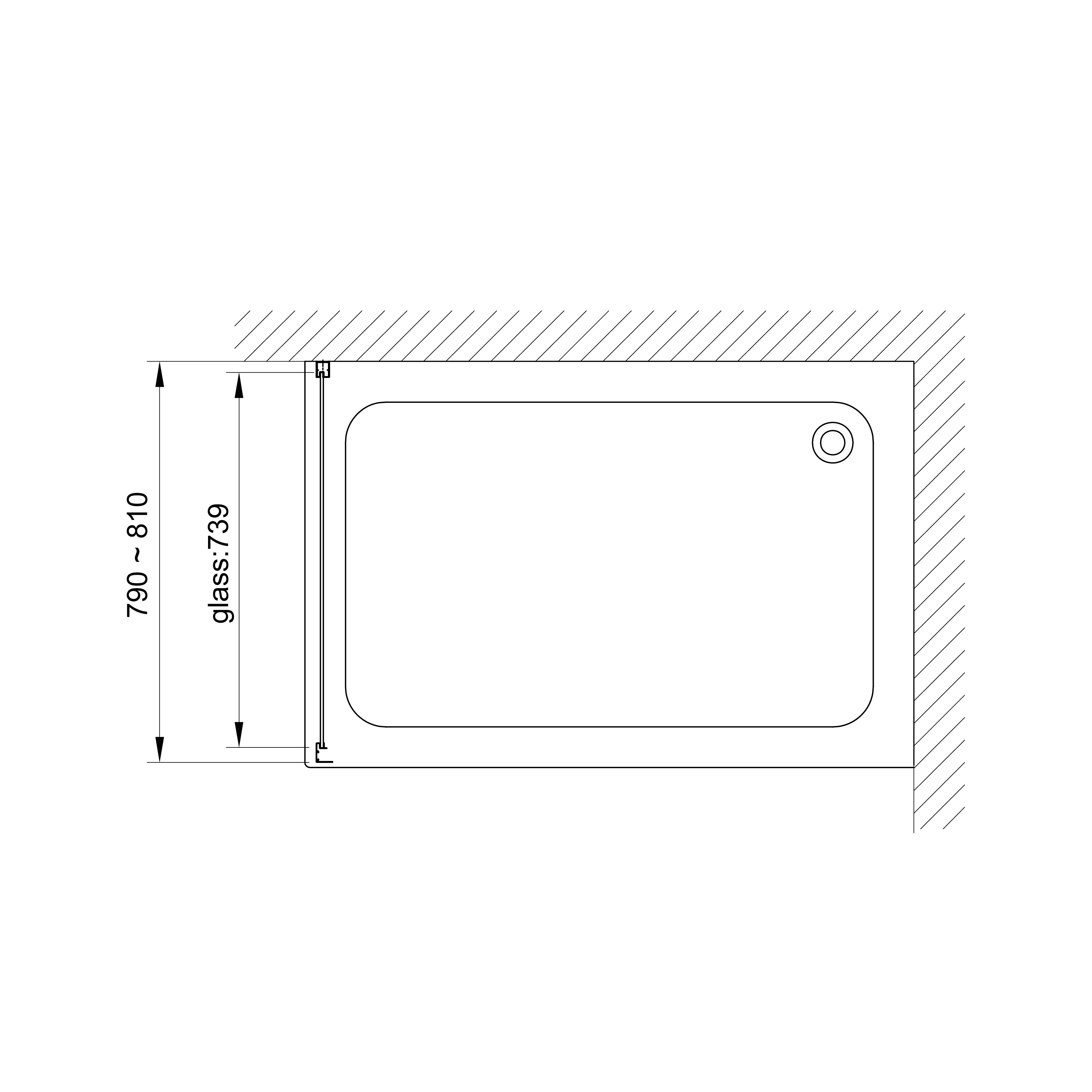 S80C Бічна панель 800x1900 мм скло прозоре 2