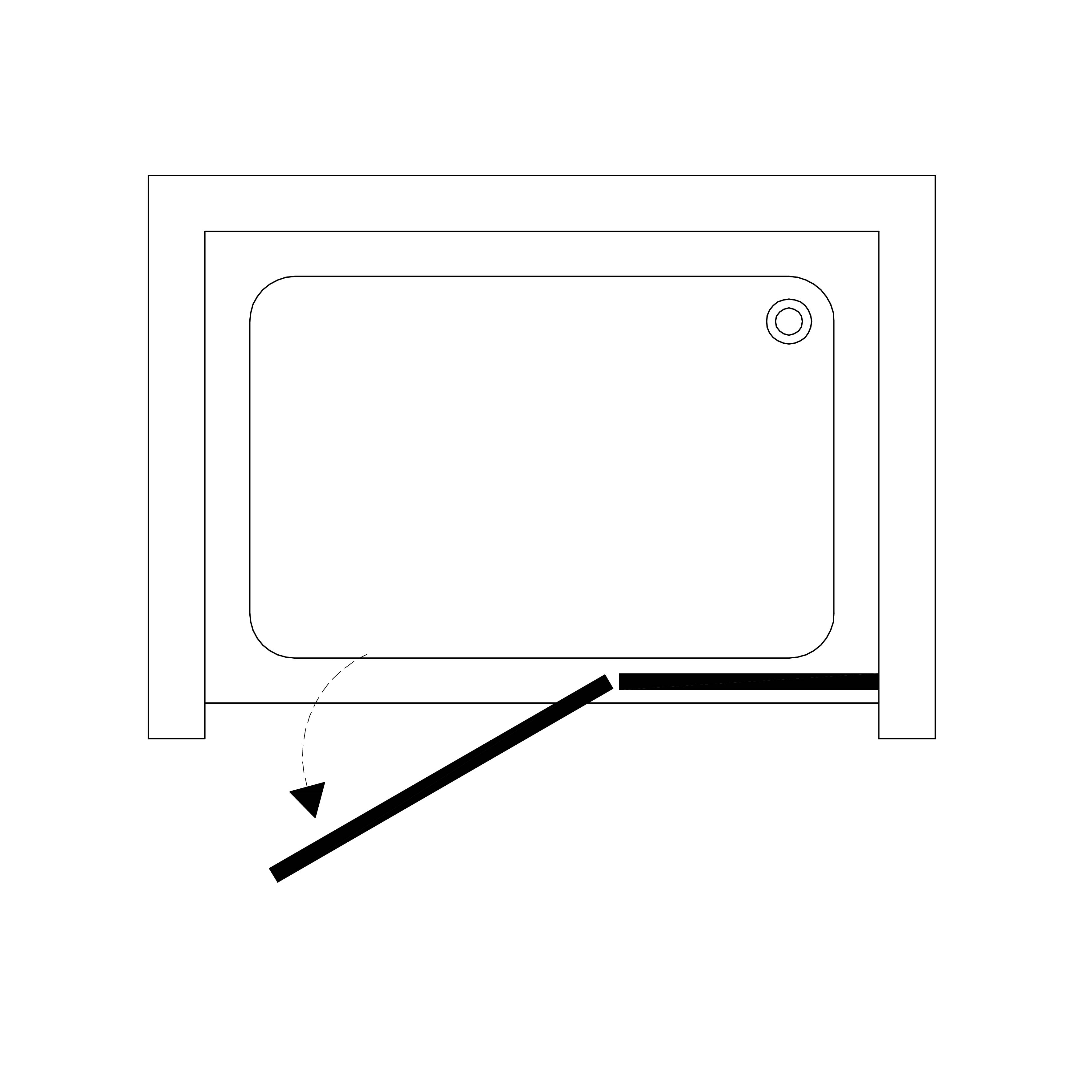 K100DC Душові двері KVADRO 1000х1950 мм Chrome Clear 7