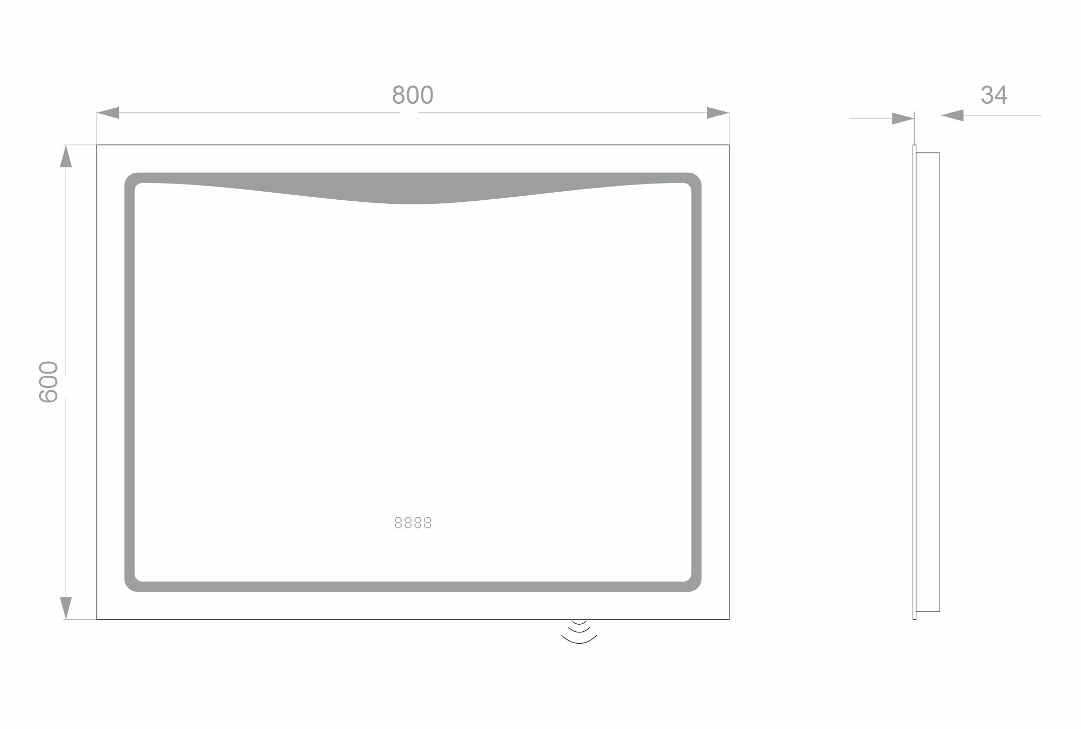 Світлодіодне LED дзеркало LINE 800х600 1