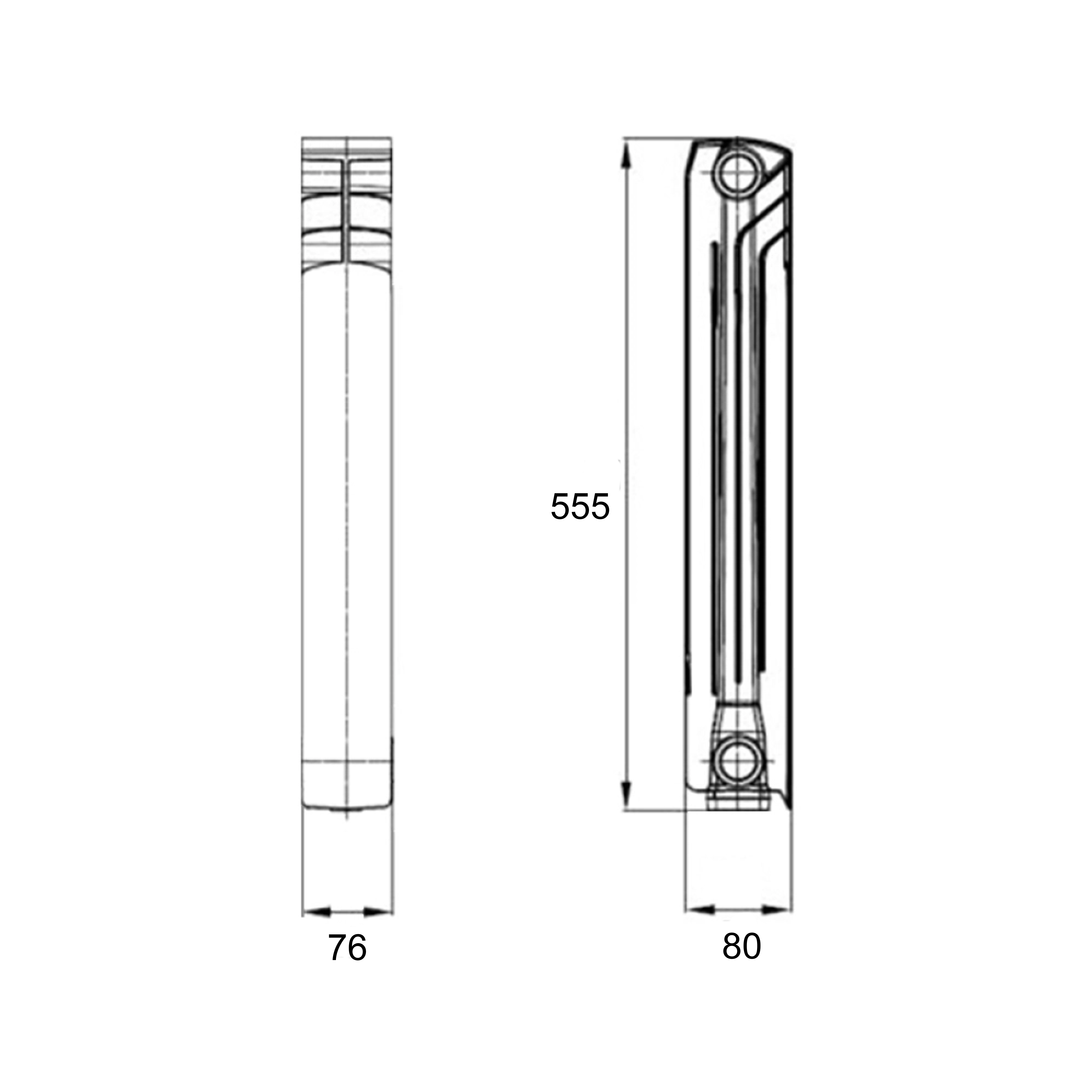 Радіатор біметалічний Ecolite 500/80 1,16 кг 1