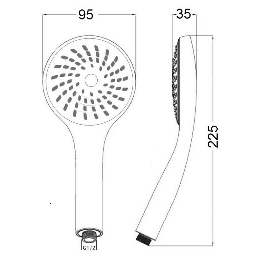 Лійка для ручного душу Лейки Lidz Niagara 01 98 мм округла LDNIA01CRM22034 Chrome 1