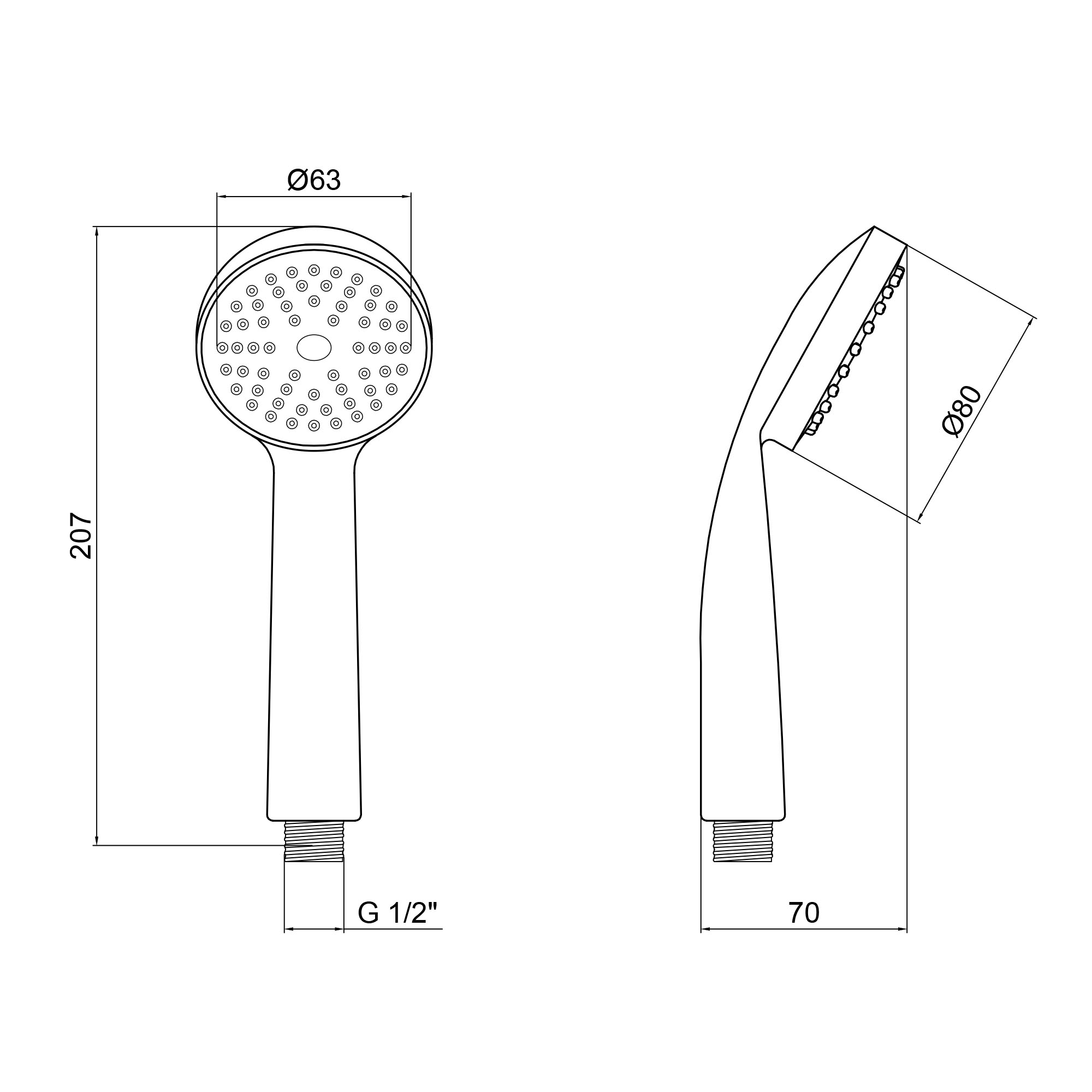 Лійка для ручного душу Лейки Lidz Niagara 00 80 мм округла LDNIA00CRM22039 Chrome 1