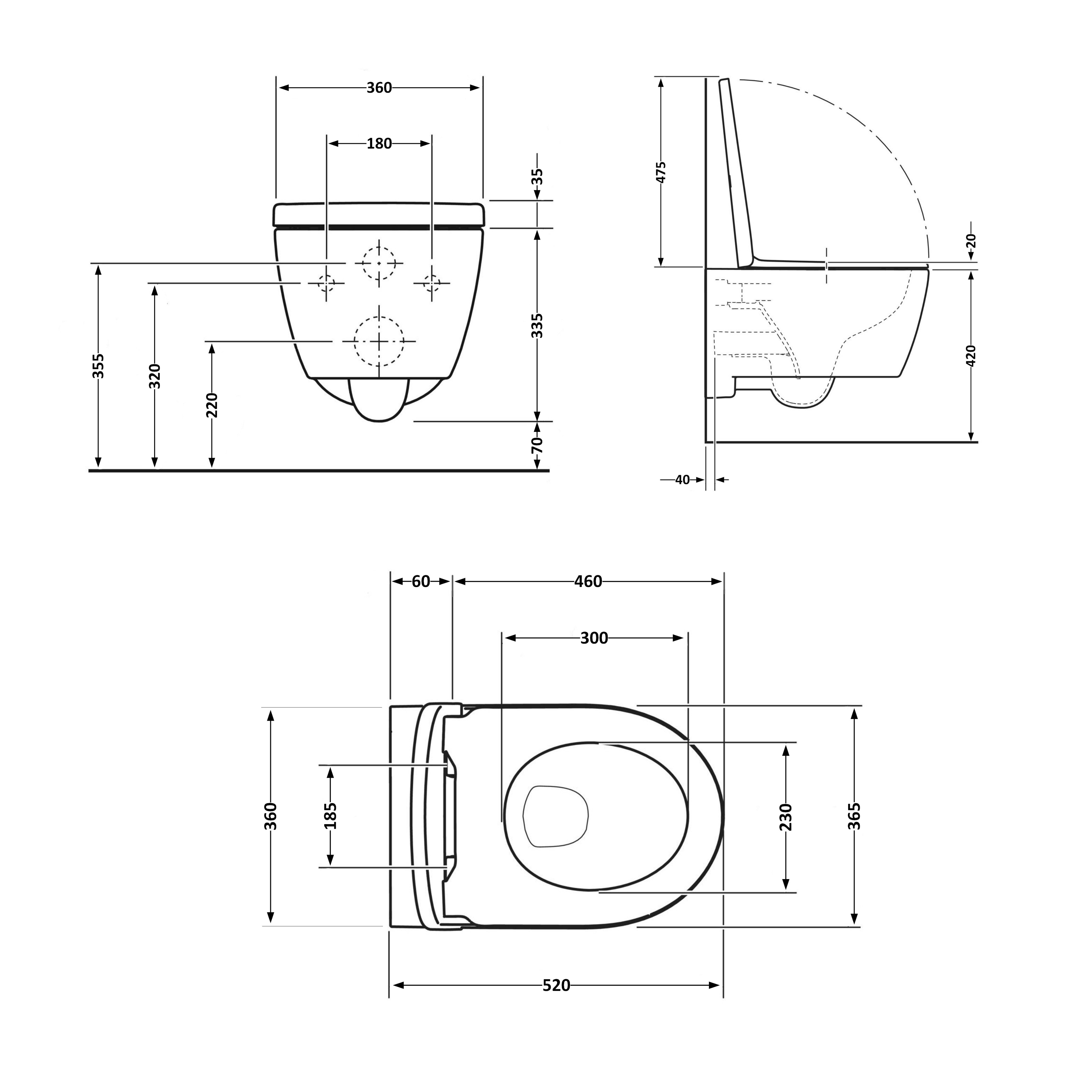 Унітаз підвісний Qtap Jay безобідковий з сідінням Soft-close QT07335176W 1