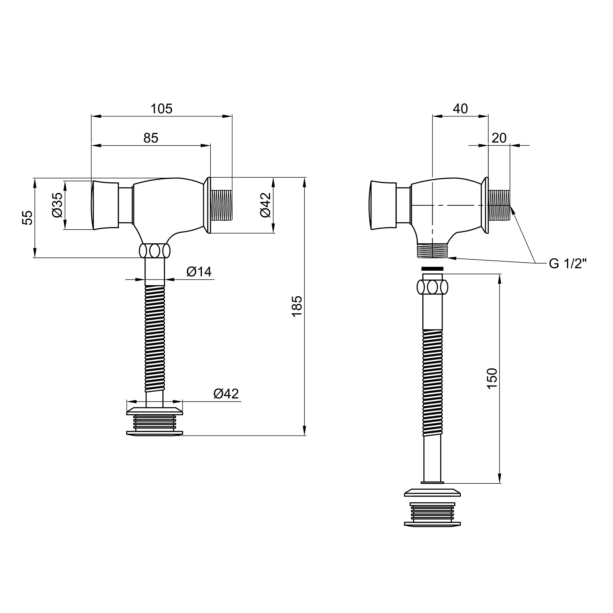 Зливний клапан порційний для пісуара Lidz Tech 903 LDTEC903CRM32529 Chrome 1