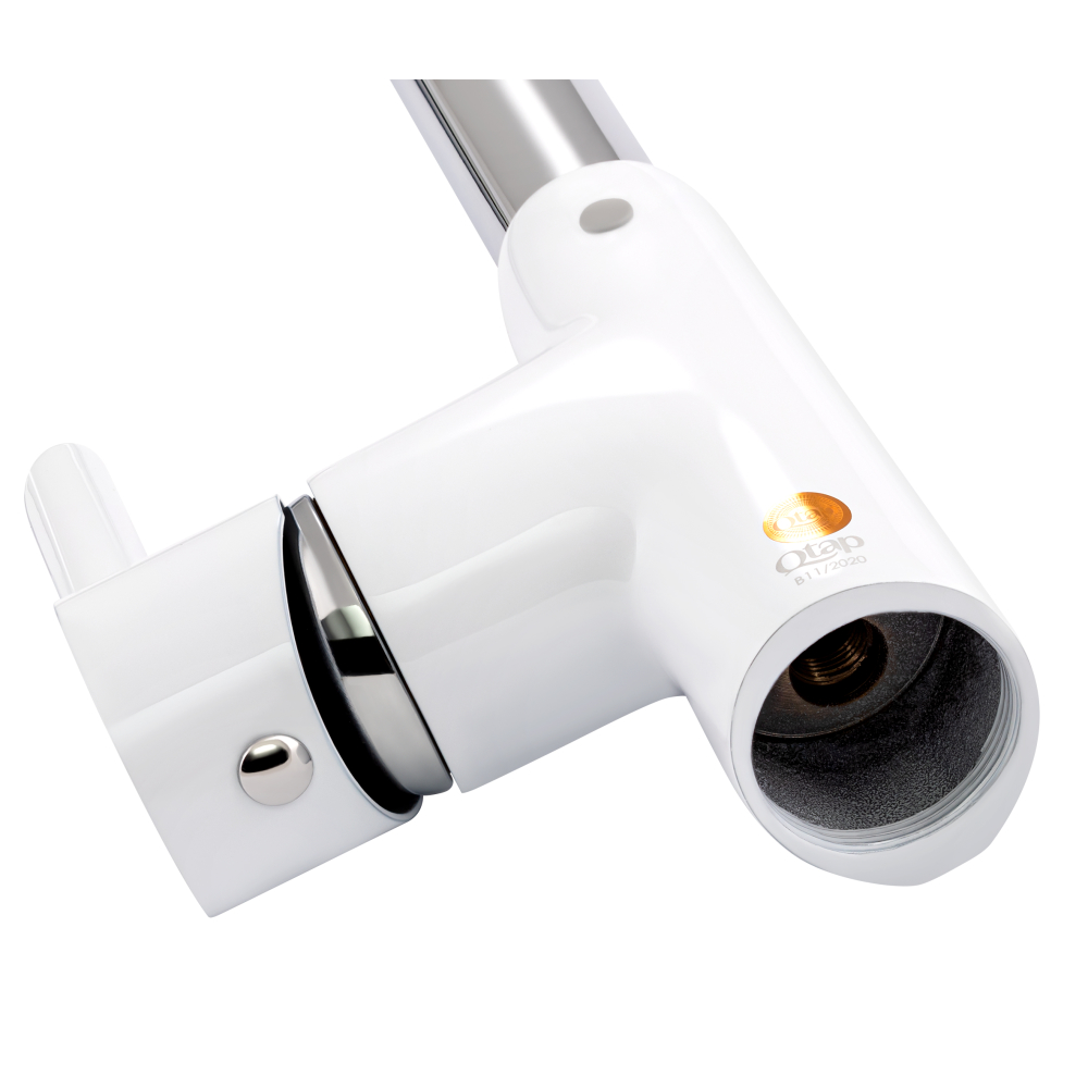 Змішувач для кухні Qtap Grand QTGRAWCR007F Chrome/White 2