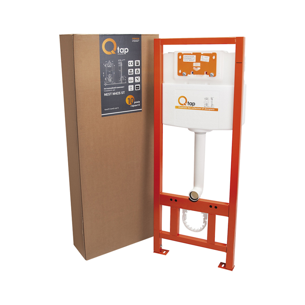 Набір інсталяція 4 в 1 Qtap Nest ST з круглою панеллю змиву QT0133M425V1164GW 8