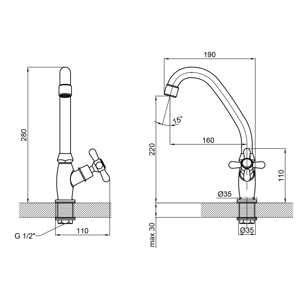 Монокран для кухні Lidz Dominox 269F LDDOM269FCRM35533 Chrome 1