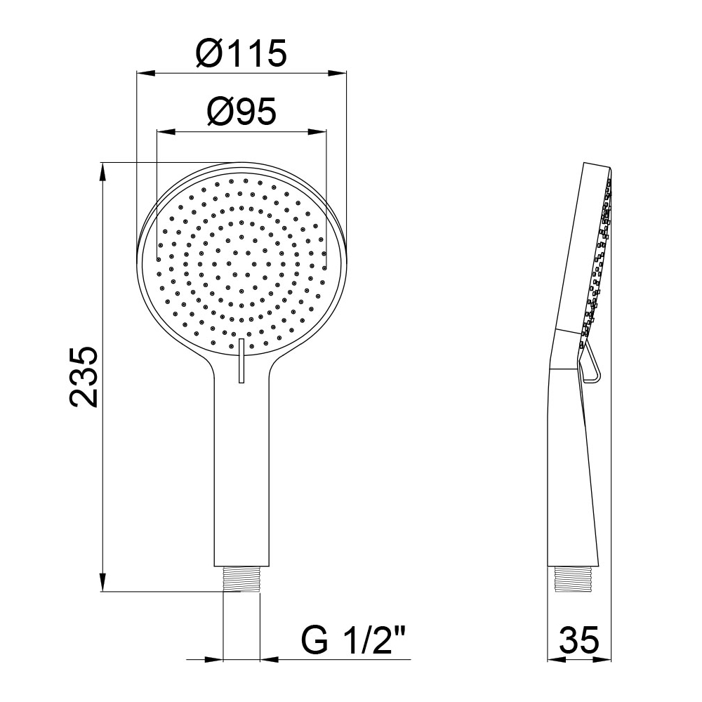 Лійка для ручного душу Qtap Rucni 115 мм округла QTRUCA116O3PCW Chrome 1