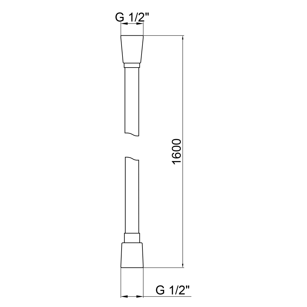 Шланг для ручного душу Qtap Hadice 1600 мм QTHADPVC160C Chrome 1