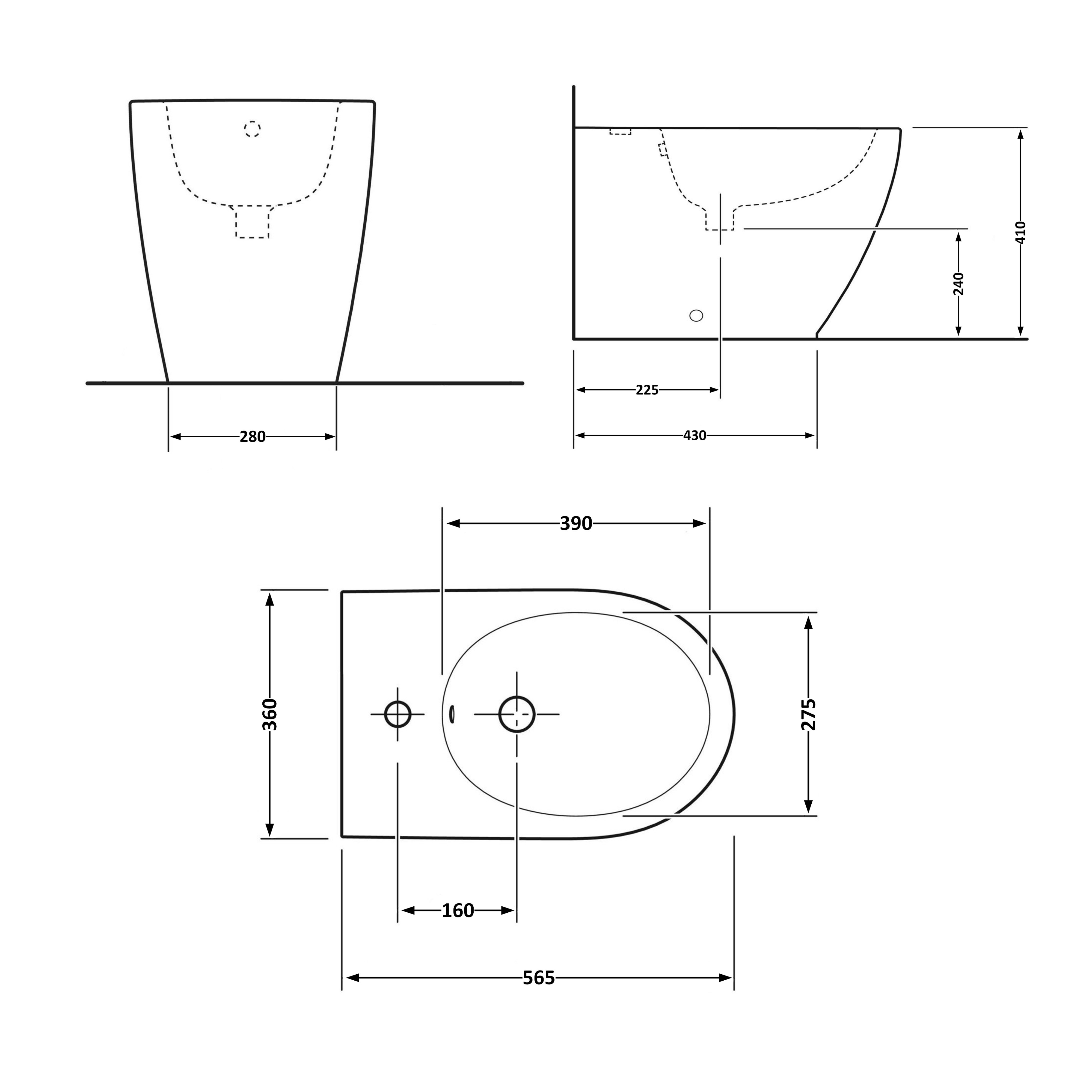 Біде підлогове Qtap Robin 560x355x410 White QT13441381W 1