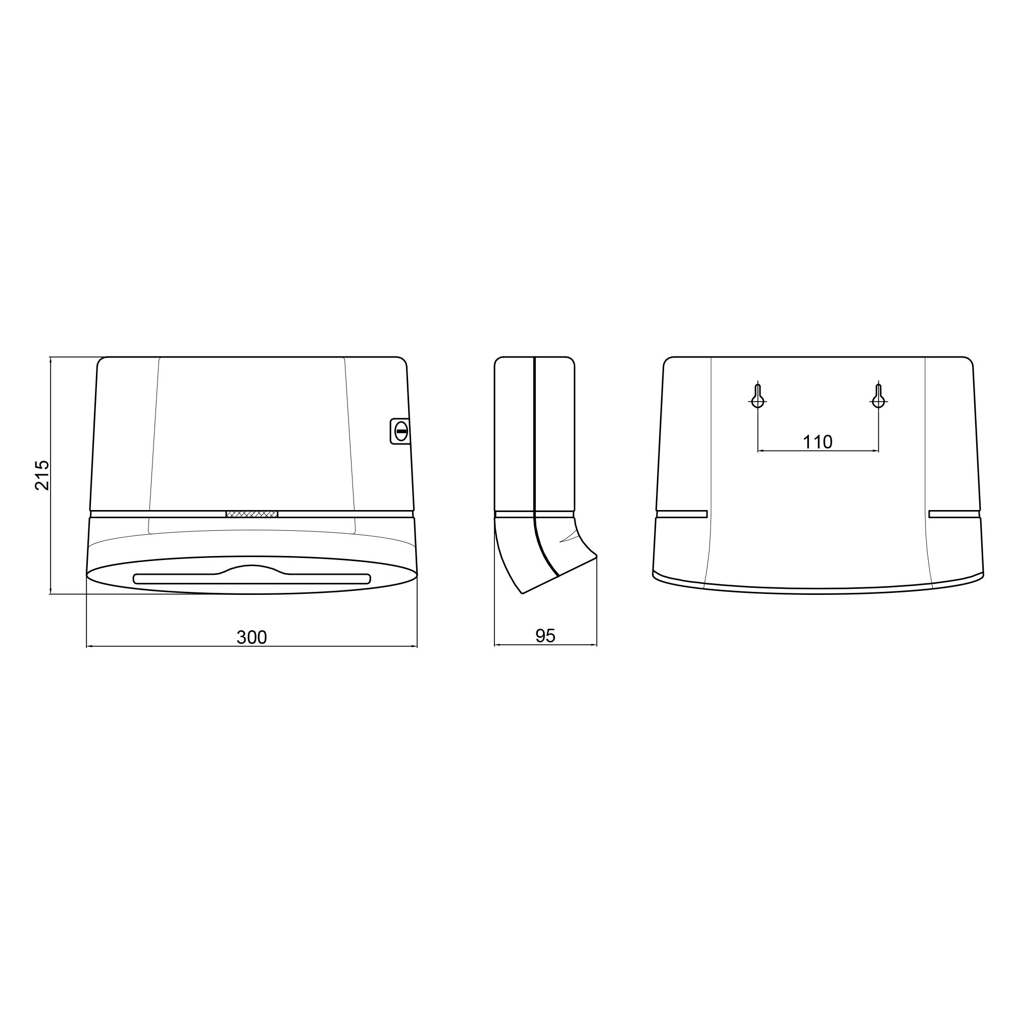 Тримач для паперових рушників Qtap Pohodli 300 мм QTDR600BP Black (Pobut) 1