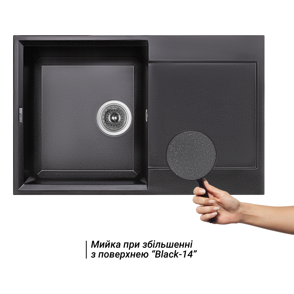 Кухонна мийка Lidz 790x495/230 BLM-14 (LIDZBLM14790495230) 2