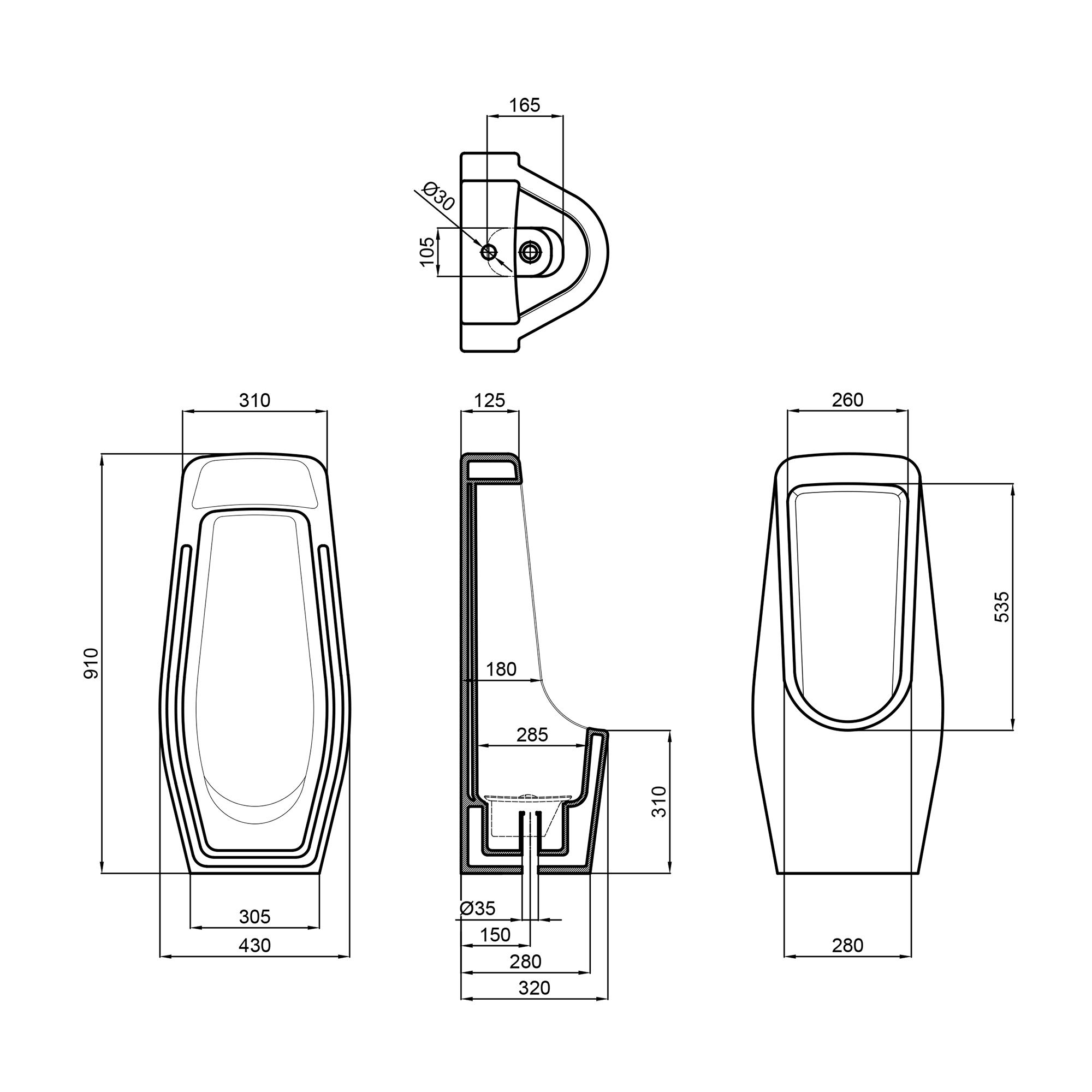 Пісуар підлоговий Qtap Stork 430х340х920 White QT1588HDU900W 1