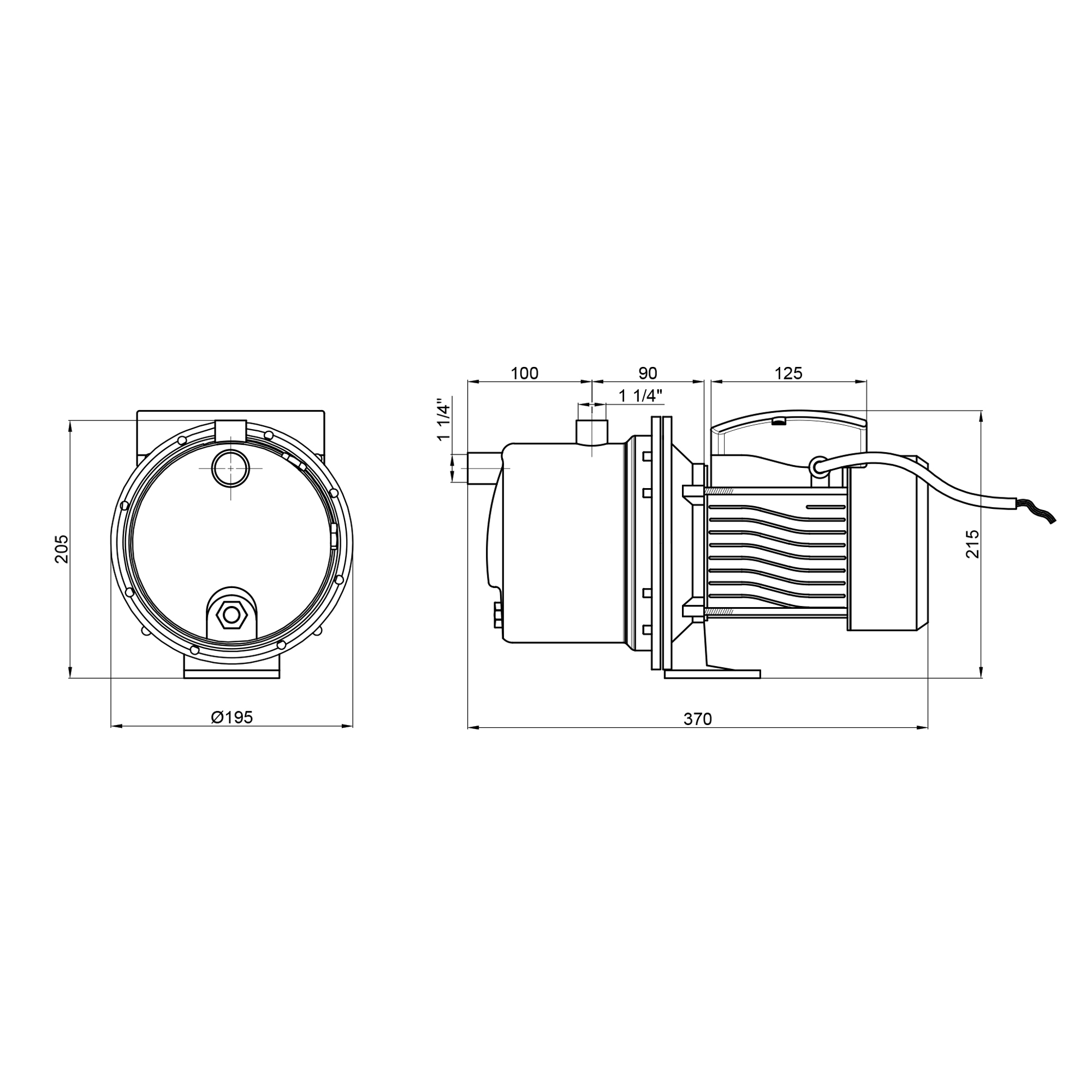 Насос самовсмоктувальний відцентровий Thermo Alliance D-JDTm-125 0,92 кВт 1