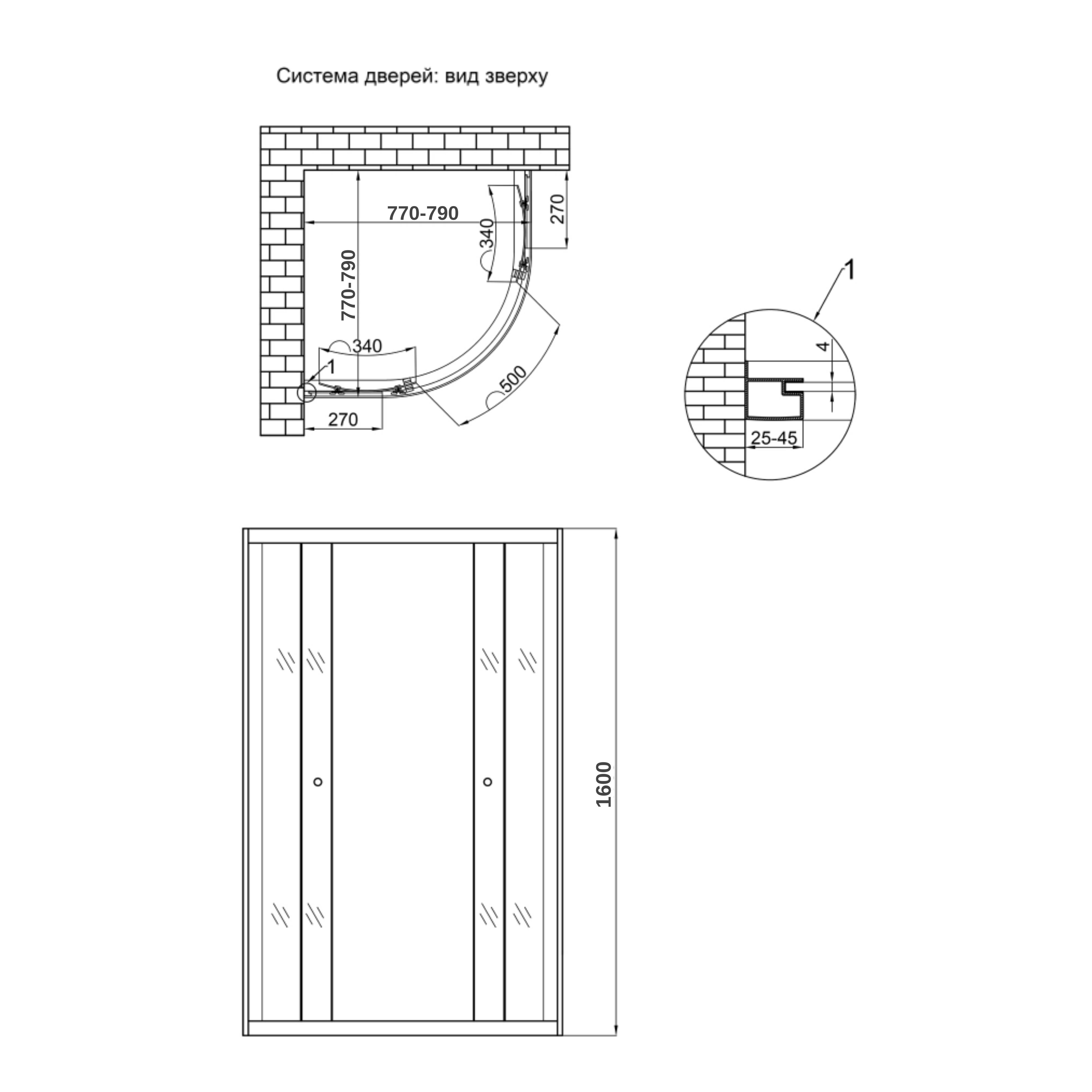 Душова кабіна Lidz Latwa SC80x80.SAT.HIGH.FR, скло Frost 4 мм без піддона 1