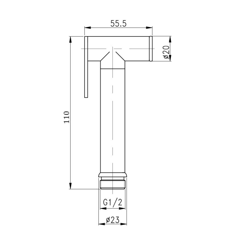 Лійка для гігієнічного душу Qtap Rucni округла QT889910842855OB Black Matt 1