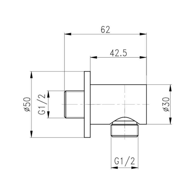 Підключення для шланга Qtap Spojeni округле QTCRBB030 Black Matt 1