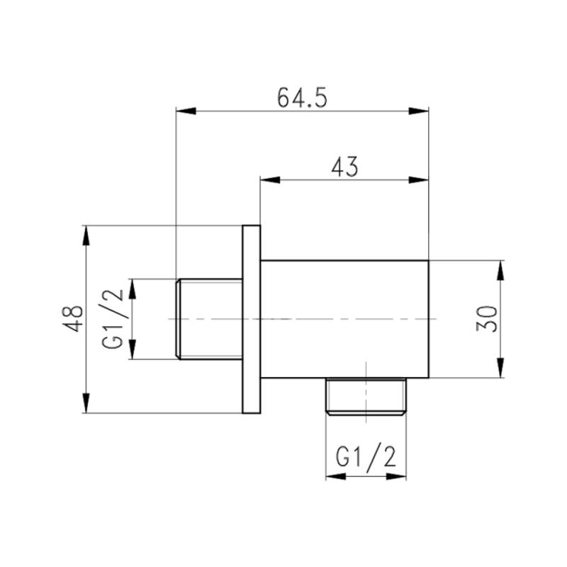 Підключення для шланга Qtap Spojeni прямокутне QT809810842857NB Black Matt 1