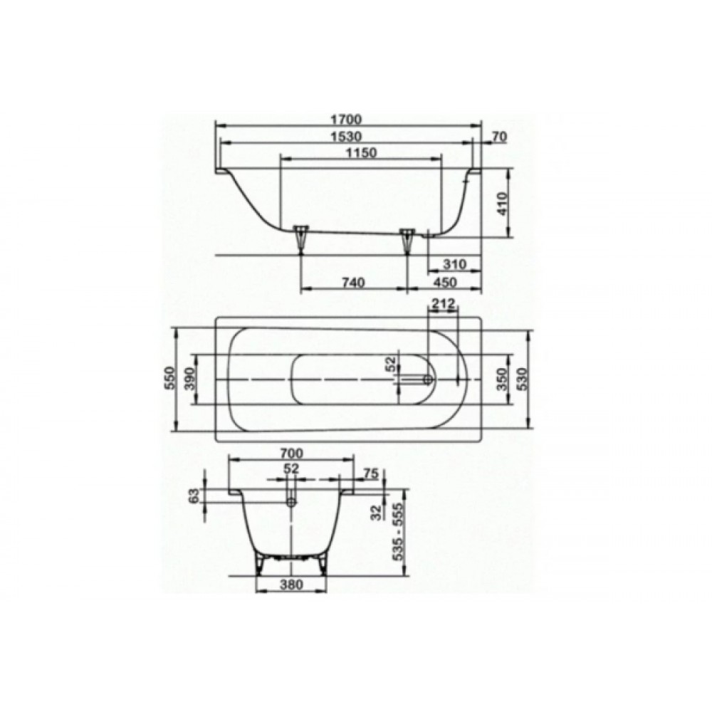 Ванна Saniform Plus 170х70 mod 363-1 3
