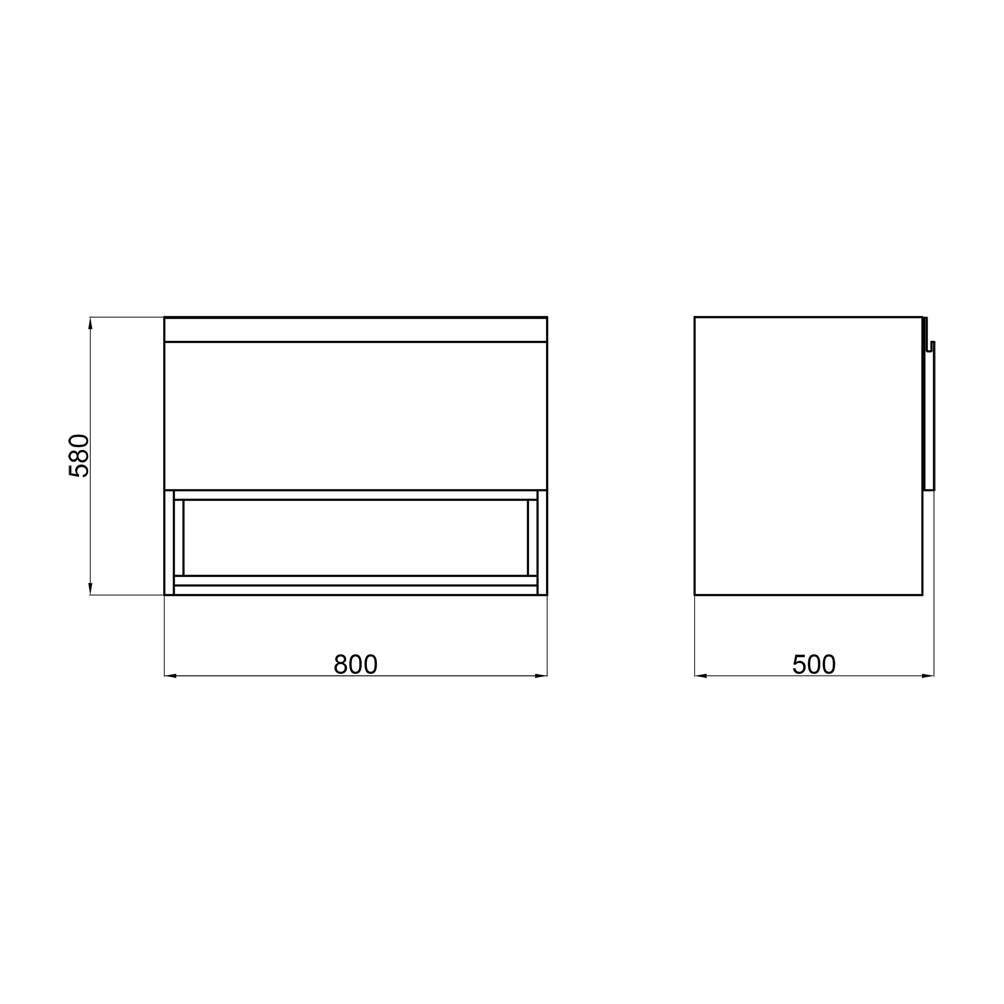 Тумба підвісна Qtap Robin 800х580х500 GRAPHITE/WHITISH OAK QT1374TPВ8002NGWO 1