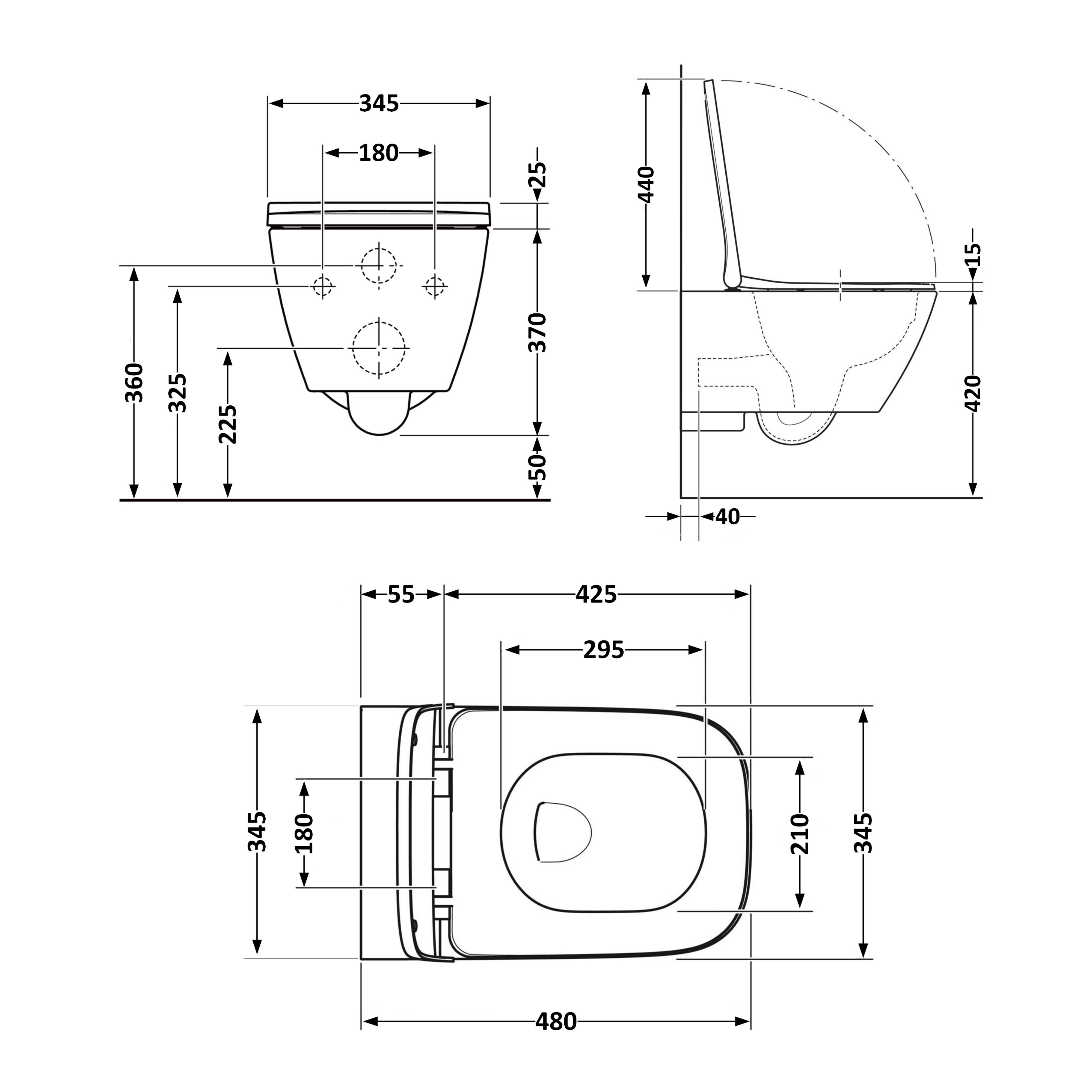 Унітаз підвісний Qtap Tern із сидінням Soft-close QT17332303ASW 1