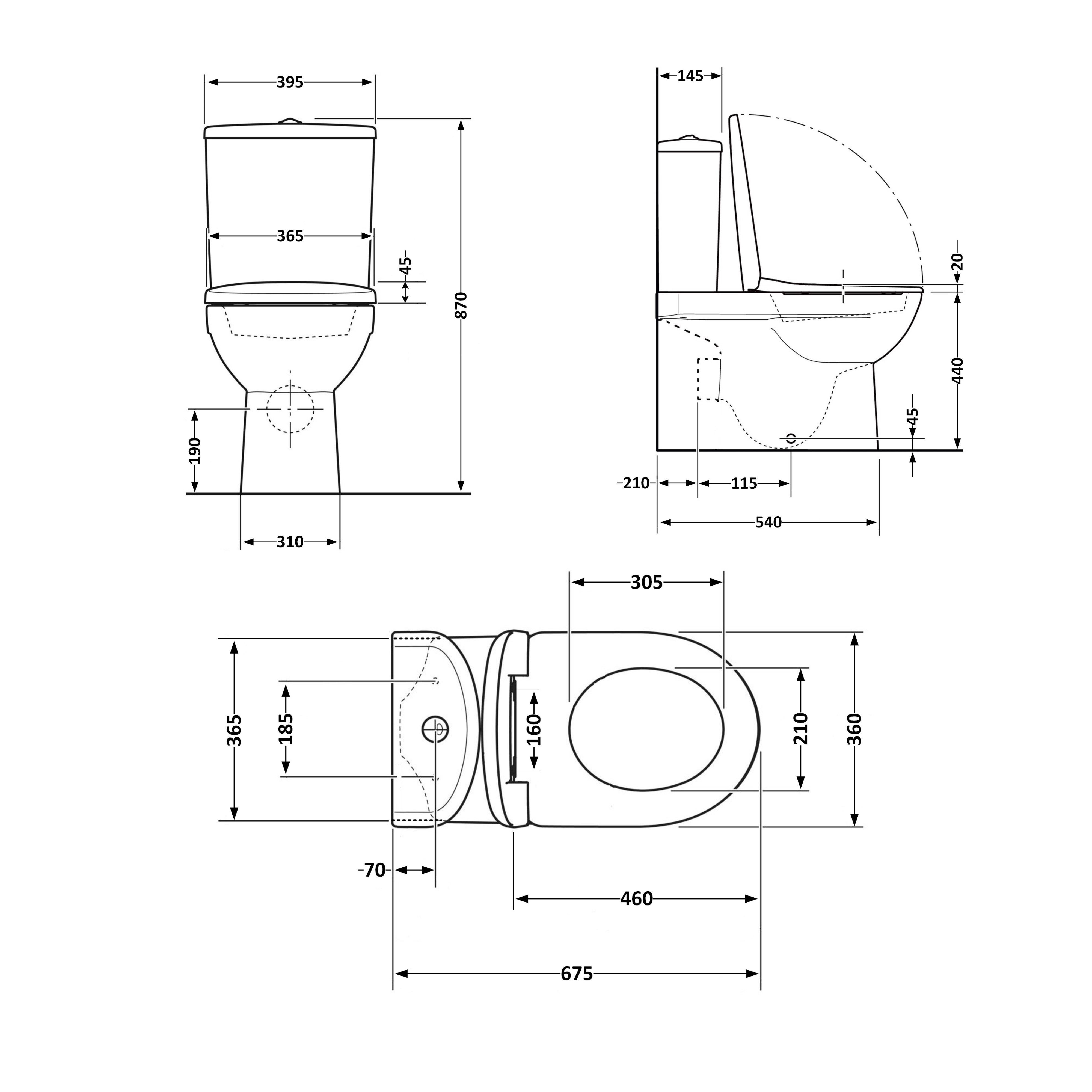 Унітаз-компакт Qtap Scorpio безободковий Ultra Quiet з сидінням Soft-close QT14222125AUQW 1