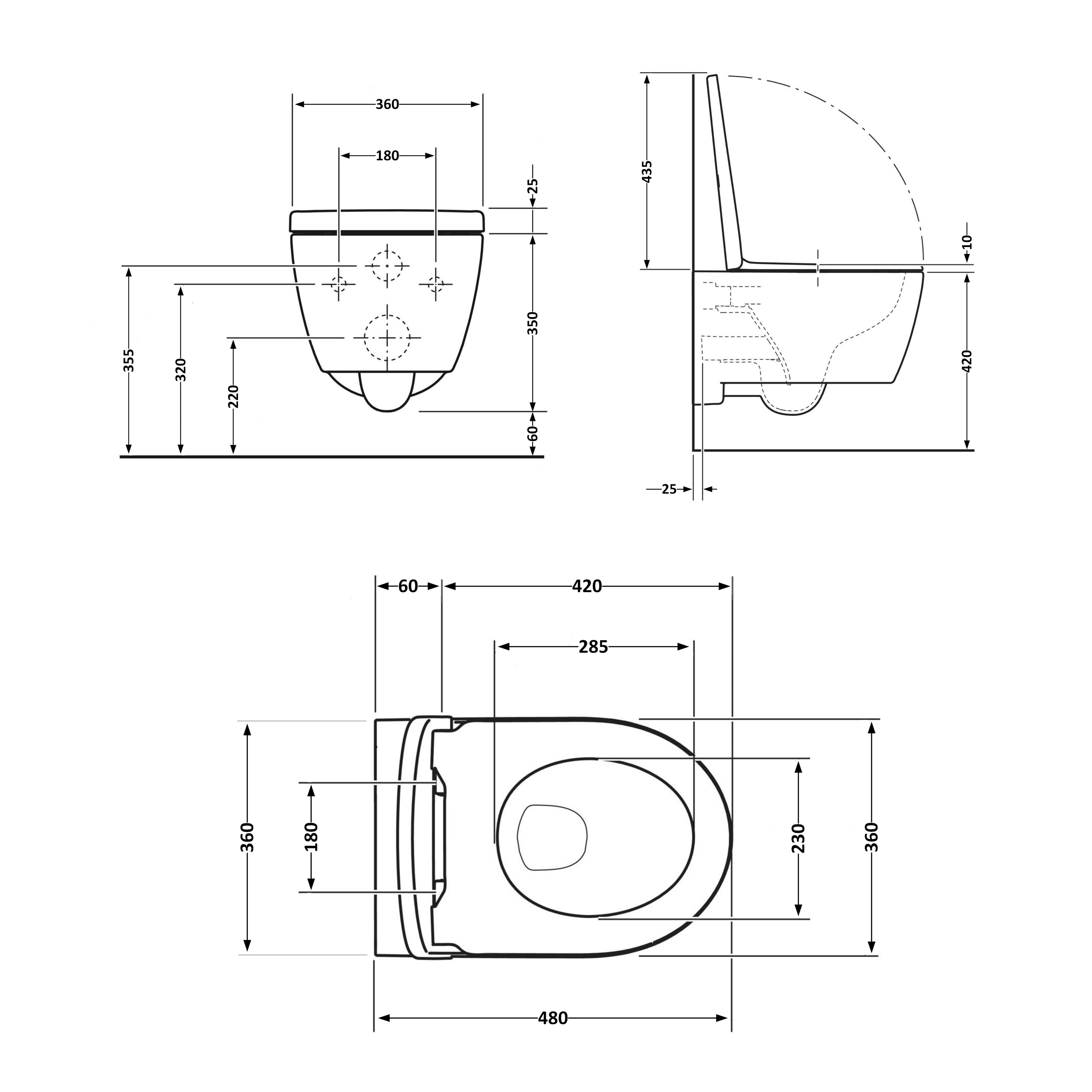 Унітаз підвісний Qtap Swan безободковий Ultra Quiet з сидінням Soft-close QT16335179W 1