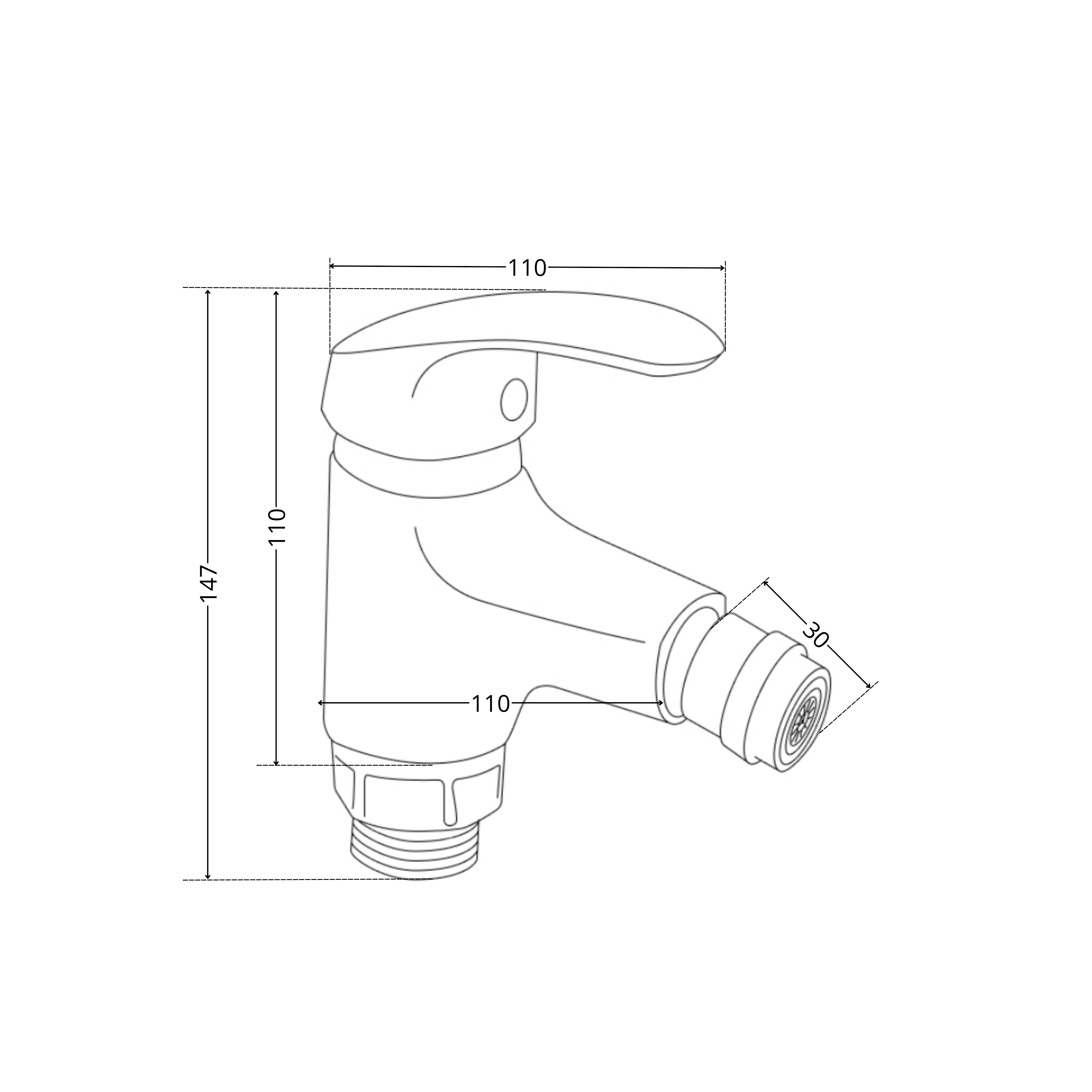 Змішувач для біде Lidz Tani 001AF (k40) LDTAN001AFCRM44958 Chrome 1