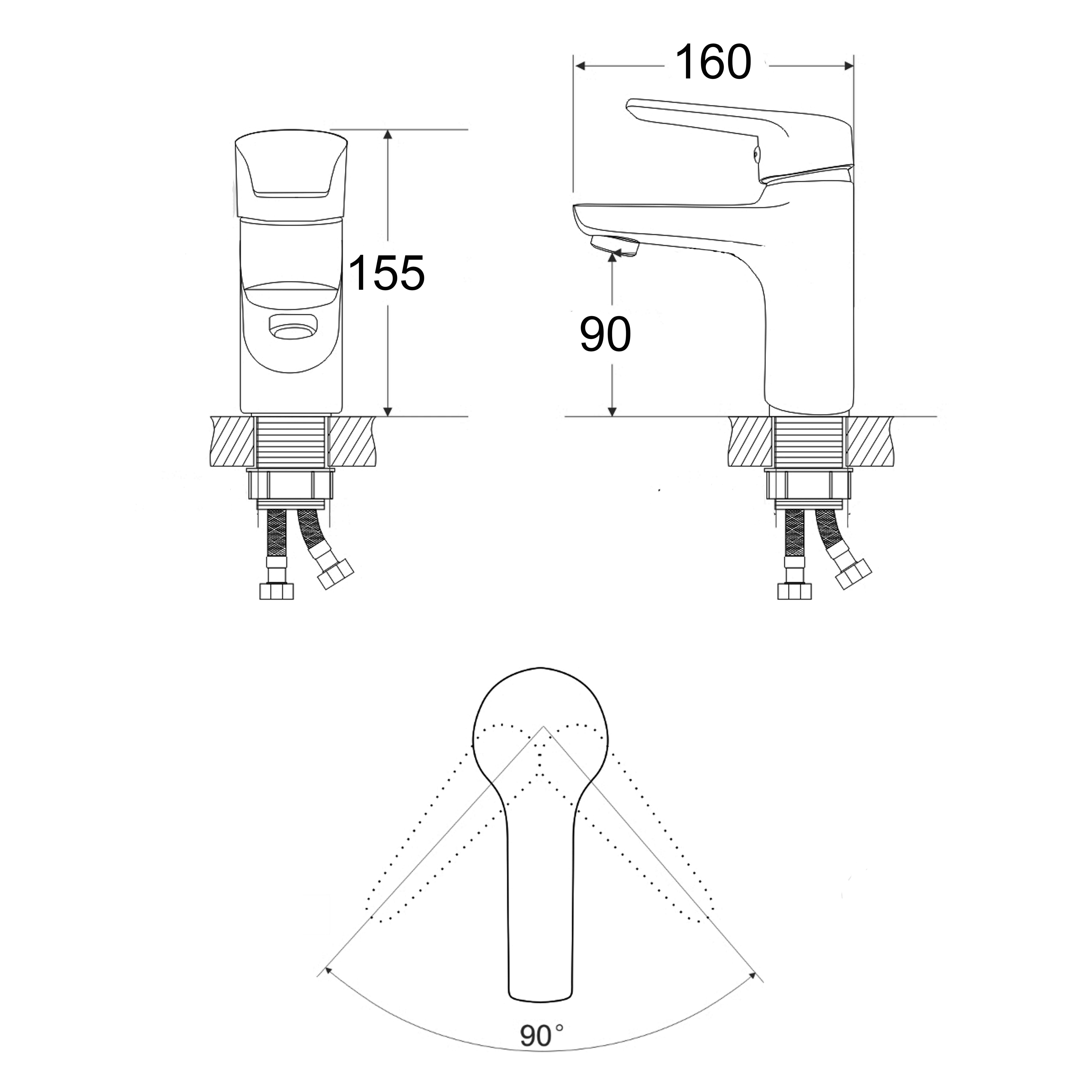 Змішувач для раковини Lidz Tani 0011F1 (k40) LDTAN001F1CRM44959 Chrome 1