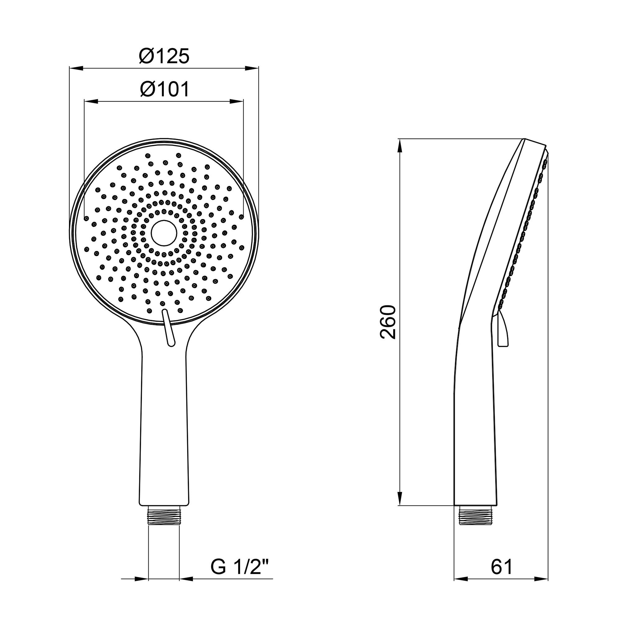 Qtap Rucni Лійка для ручного душу 120 мм округла QTRUCA120R3GRP Graphite 1