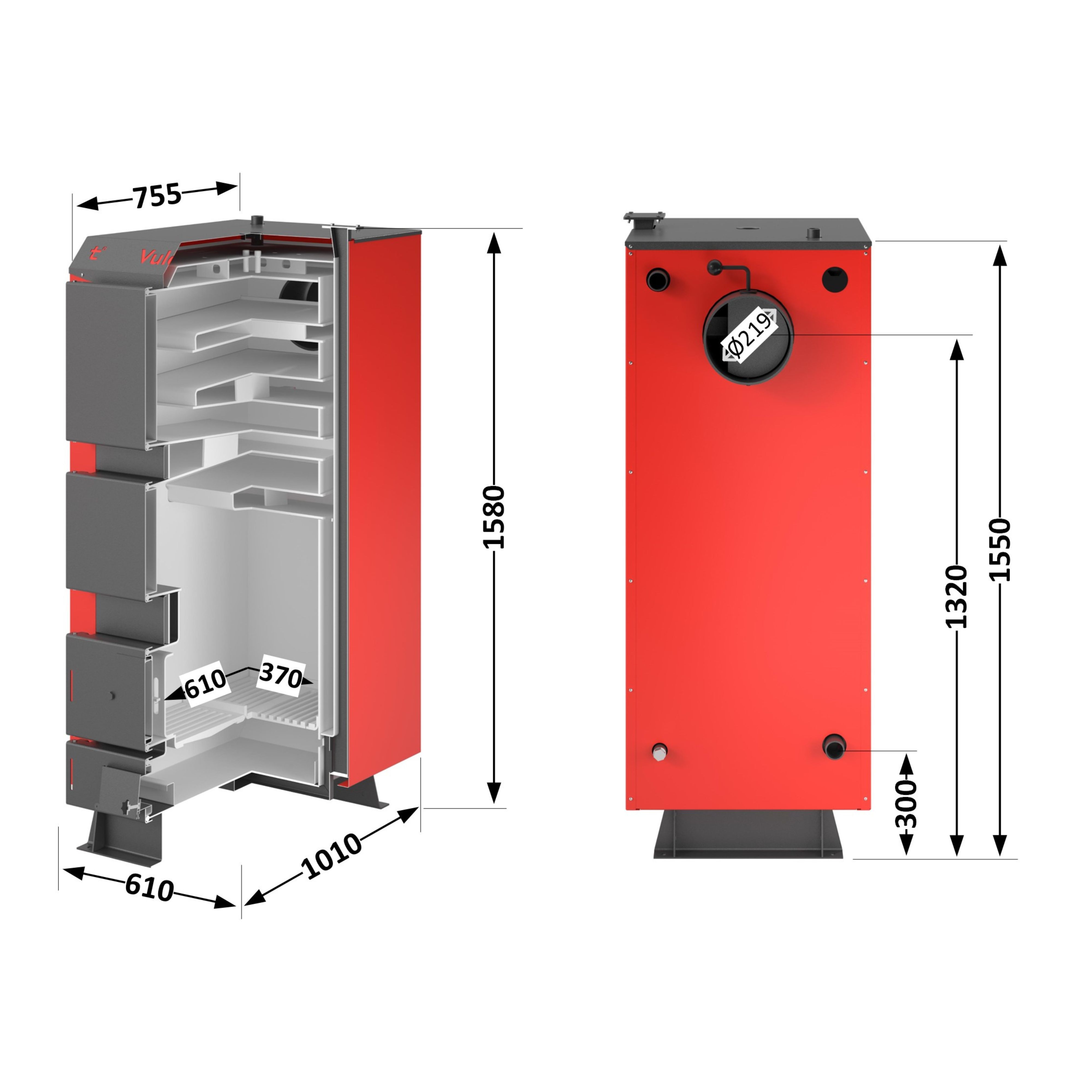 Котел твердопаливний сталевий Thermo Alliance Vulcan V 4.0 SF 40 1