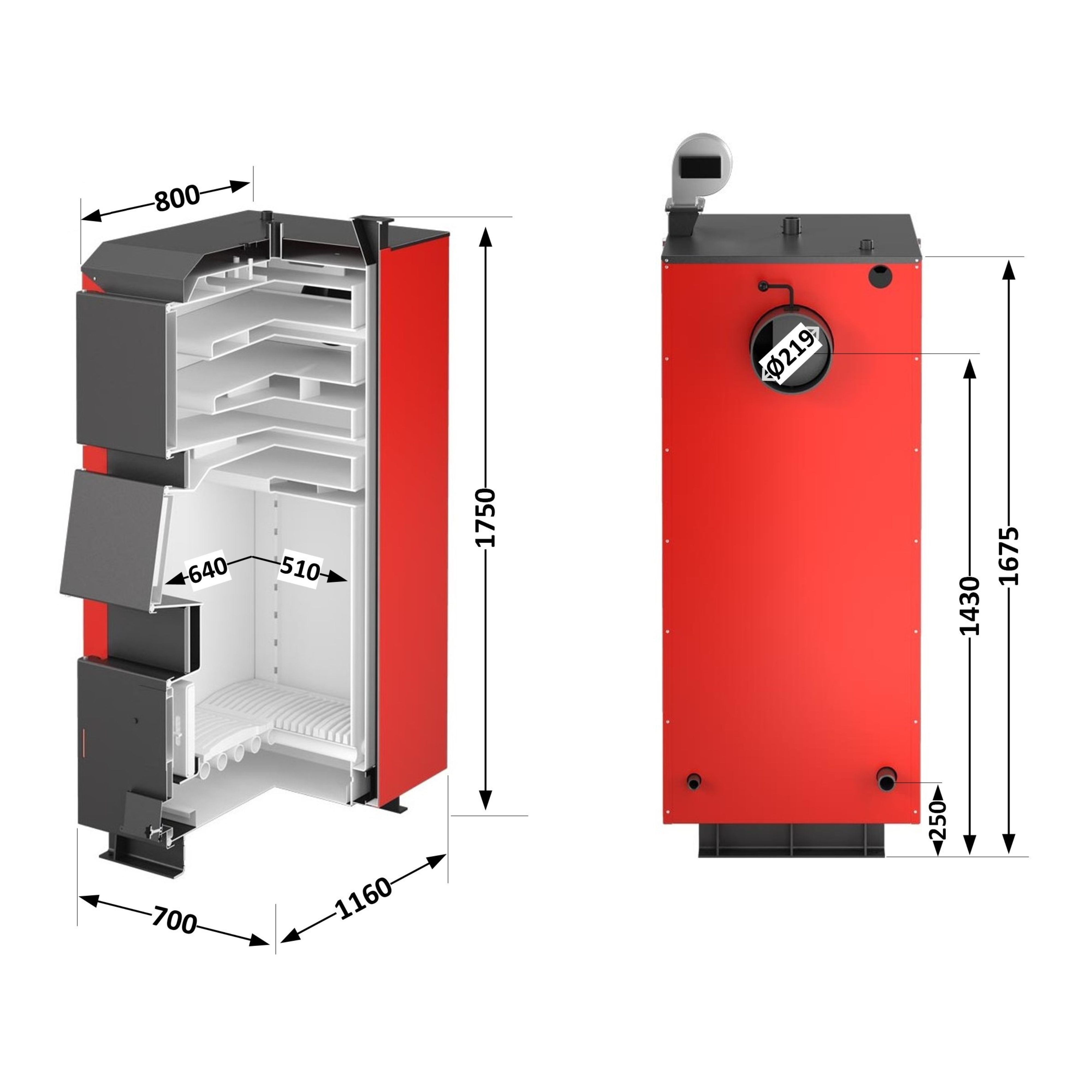 Котел твердопаливний сталевий Thermo Alliance Vulcan Plus V 4.0 VPSFW 50 1