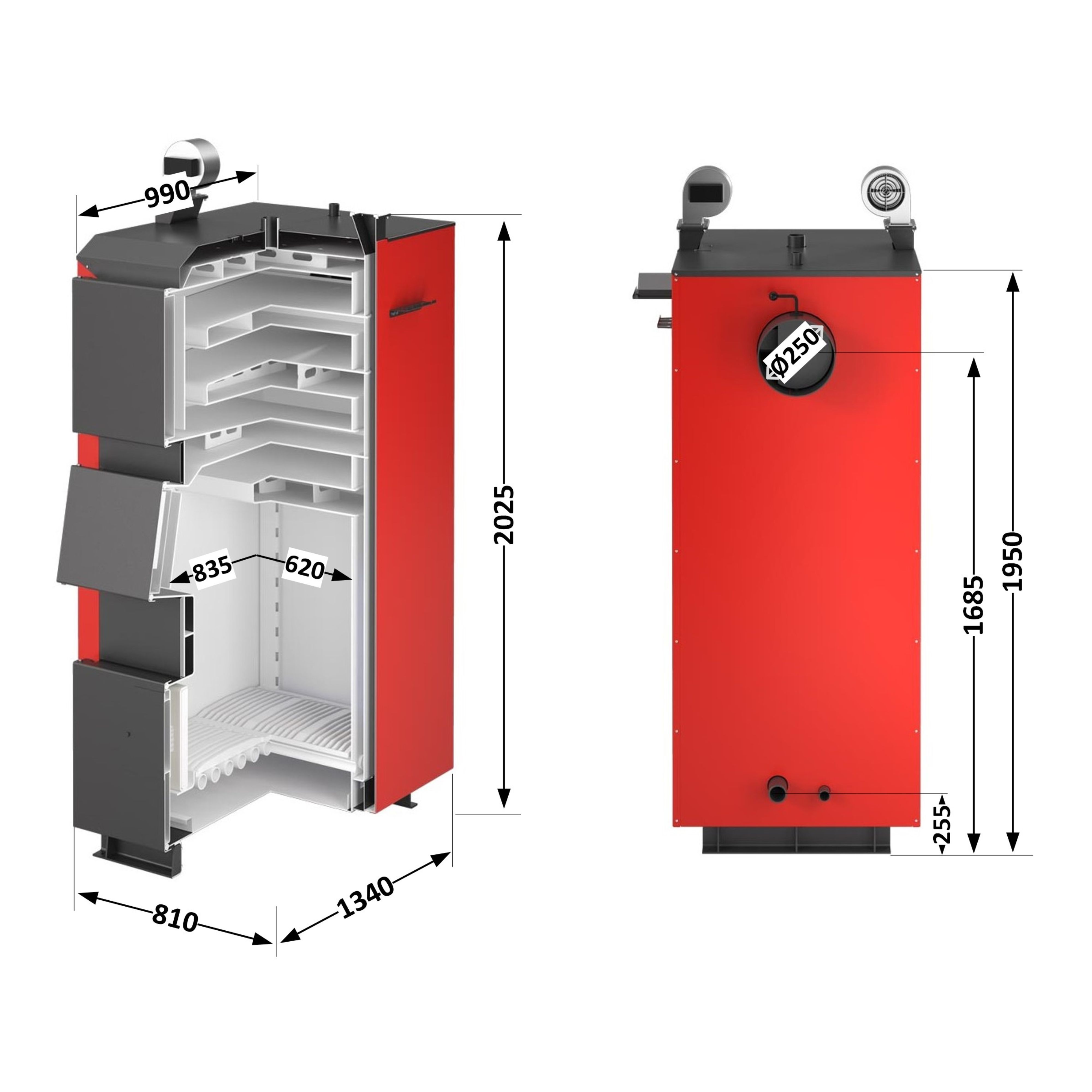 Котел твердопаливний сталевий Thermo Alliance Vulcan Plus V 4.0 VPSFW 100 1