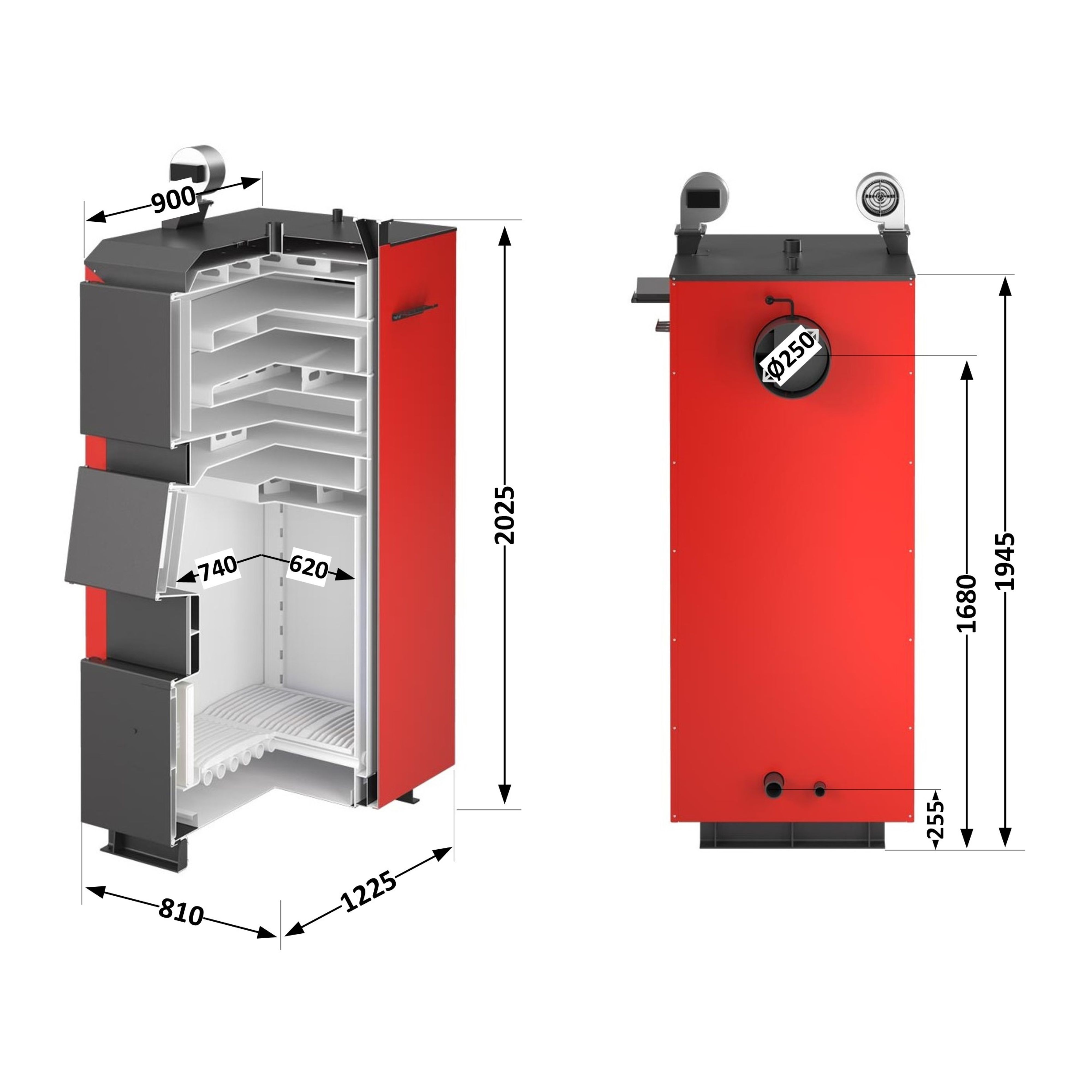 Котел твердопаливний сталевий Thermo Alliance Vulcan Plus V 4.0 VPSFW 80 1