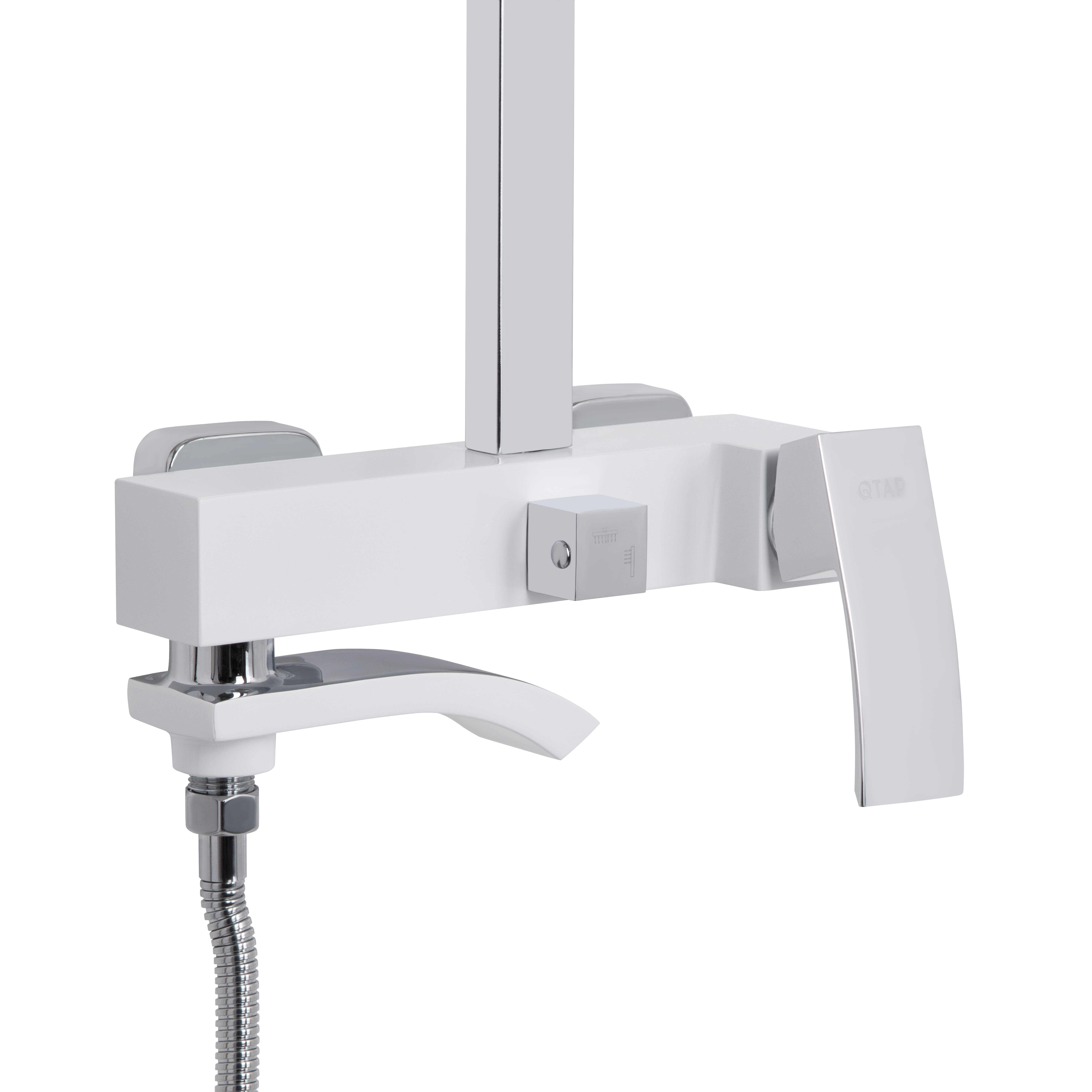 Душова система універсальна Qtap Swan Cascada на три споживача (з виливом) QTSWA111CRW45570 Chrome/White 3
