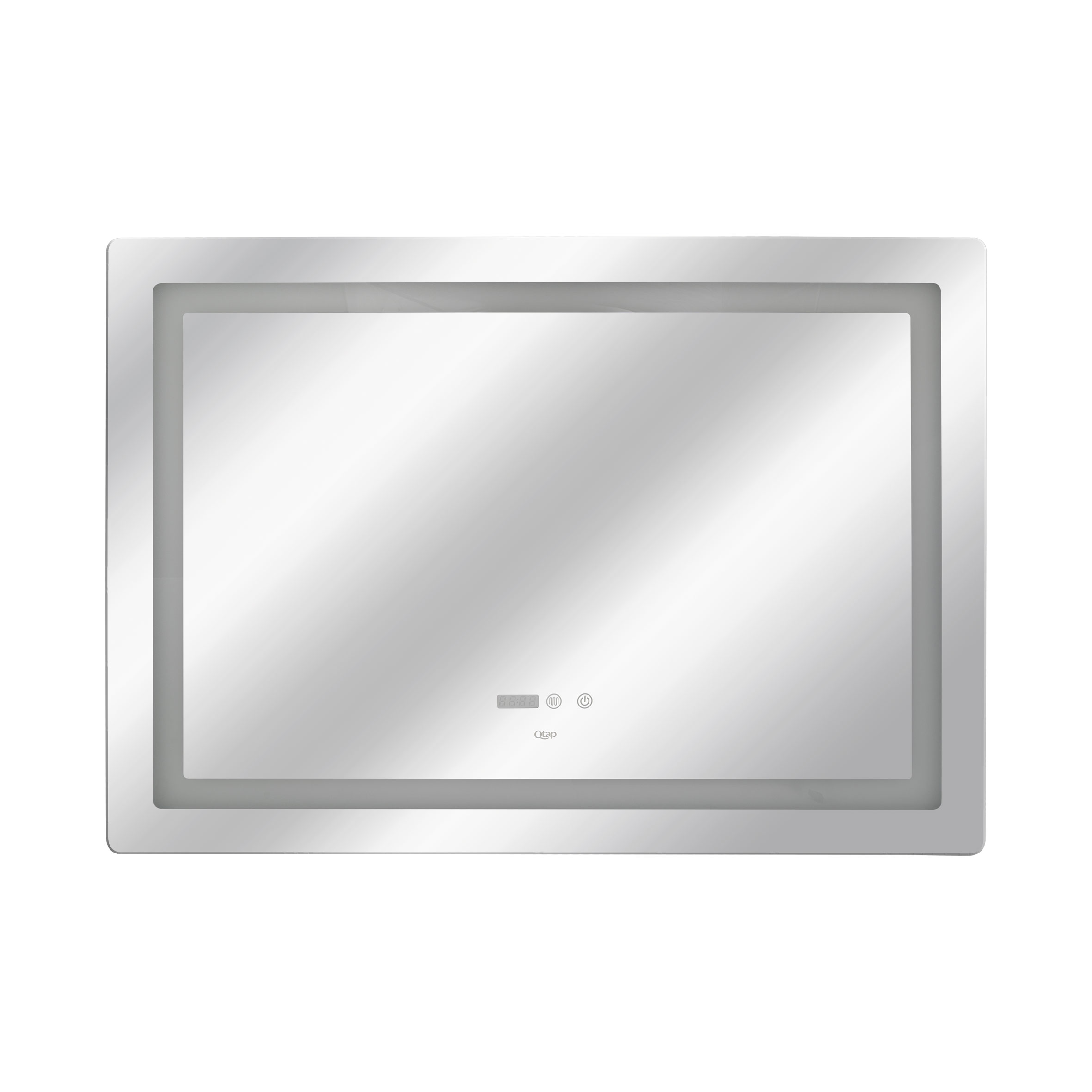 Дзеркало Qtap Mideya 1000х700 з LED-підсвічуванням Touch, з антизапотіванням, з годинником, димером, рег. яскравості QT2078NCF10070W 2