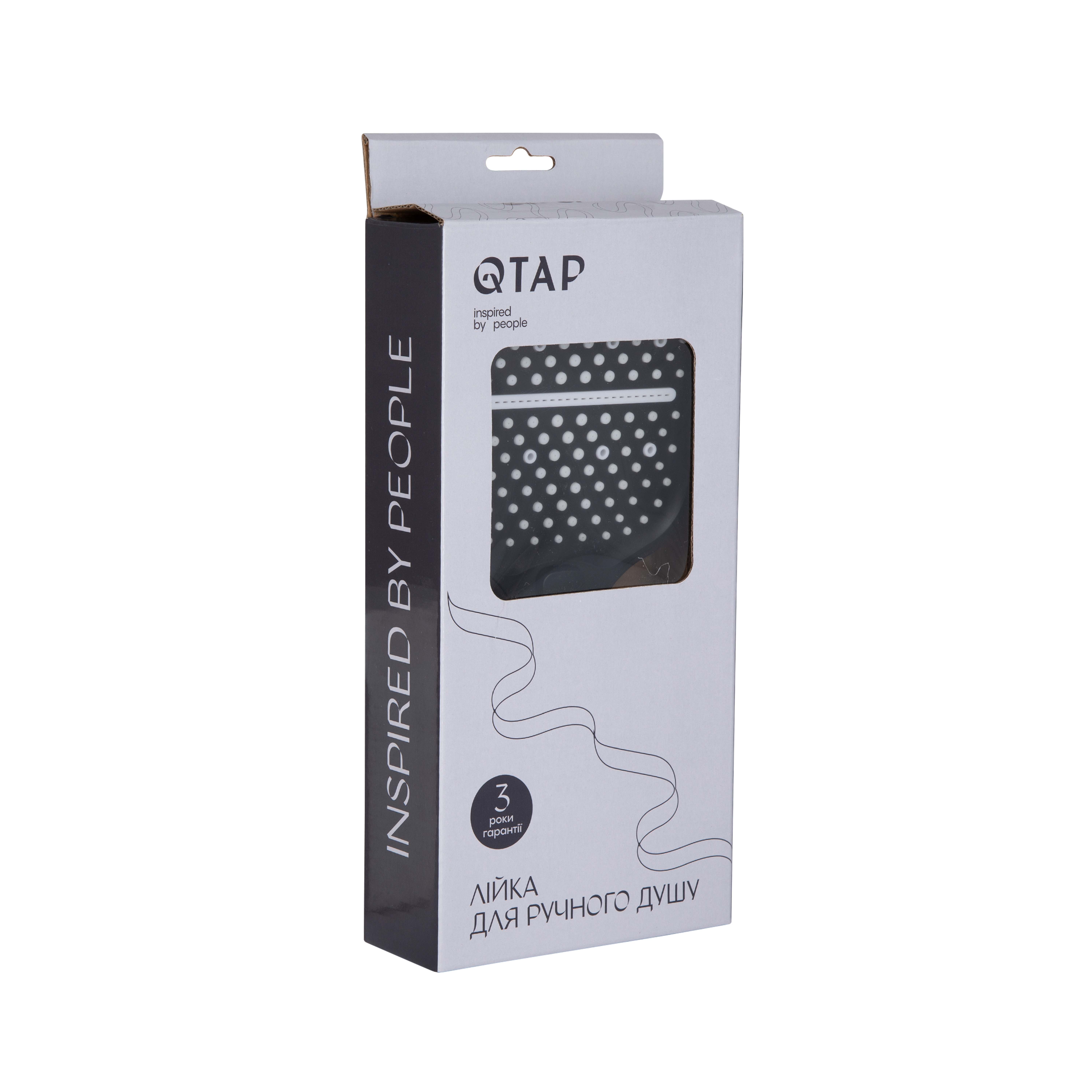 Лійка для ручного душу Qtap Rucni 260x120 мм округла QTRUC125BLM45782 Black Matt 3