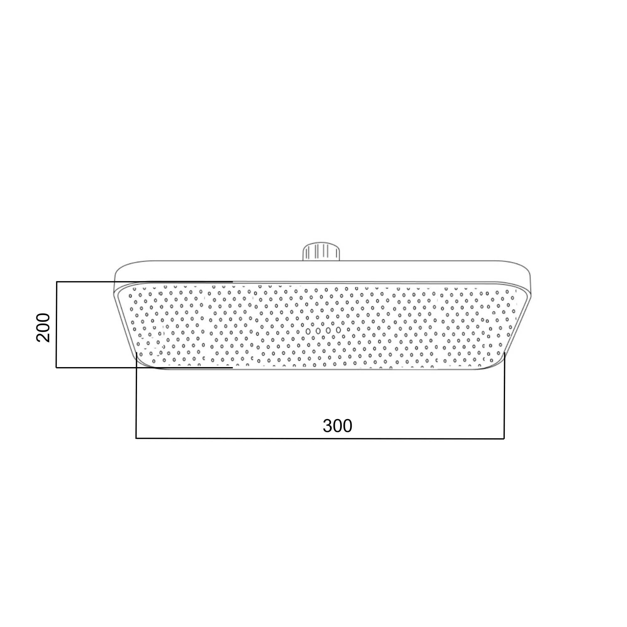 Лійка для верхнього душу Qtap Hlavova 300x200 мм прямокутна QTHLA107BLM45783 Black Matt 1